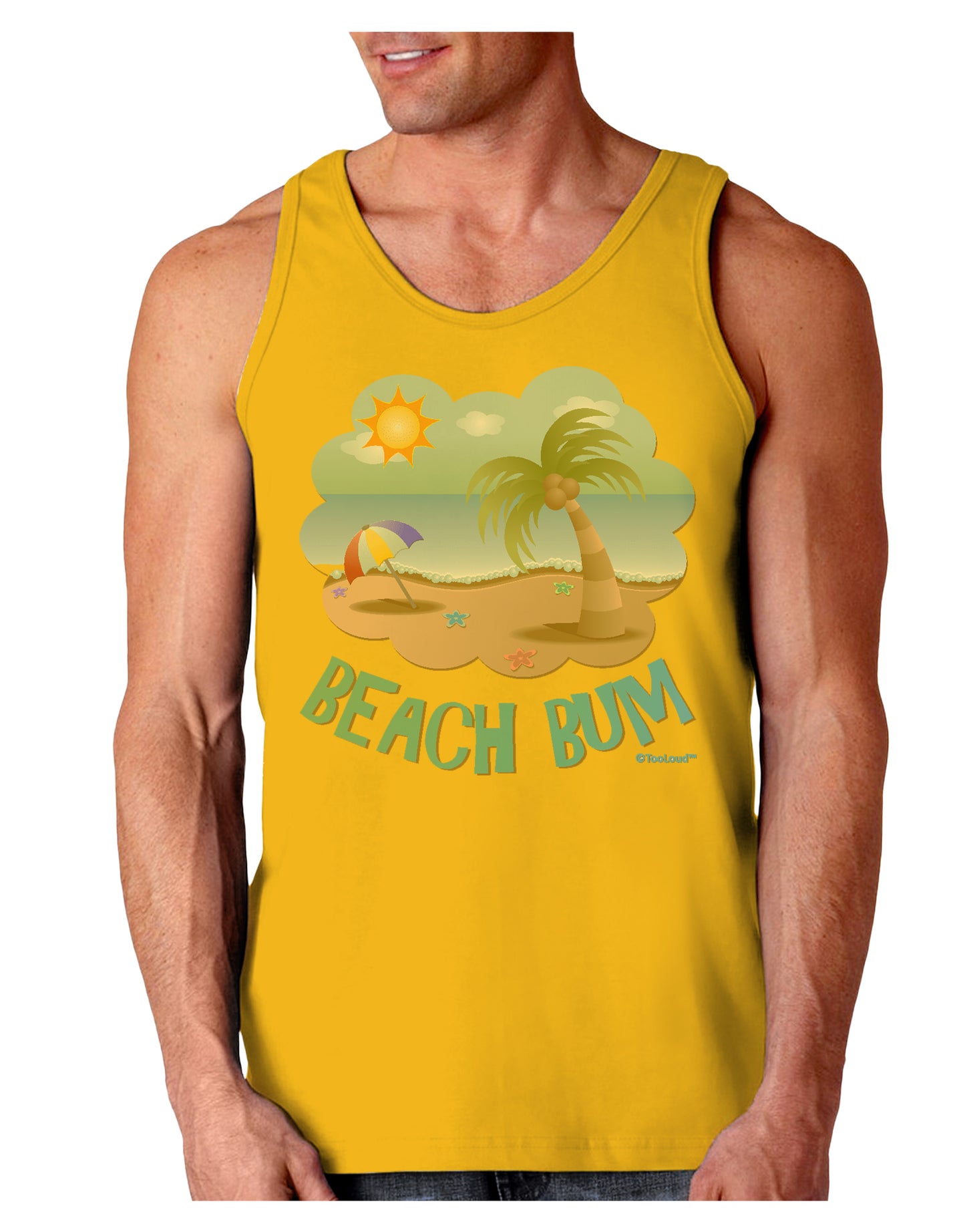 Fun Summer Beach Scene - Beach Bum Loose Tank Top by TooLoud-Loose Tank Top-TooLoud-Gold-Small-Davson Sales