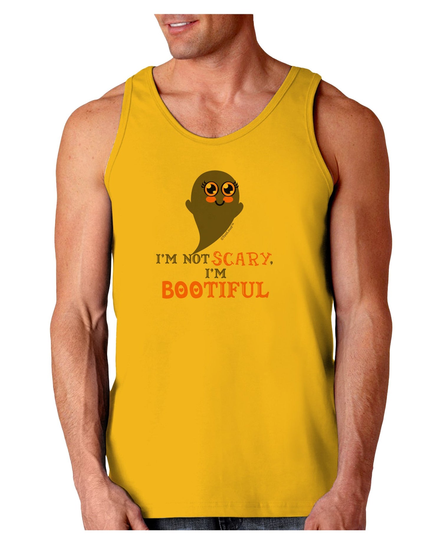 BOOtiful Ghost Orange Loose Tank Top-Loose Tank Top-TooLoud-Gold-XX-Large-Davson Sales