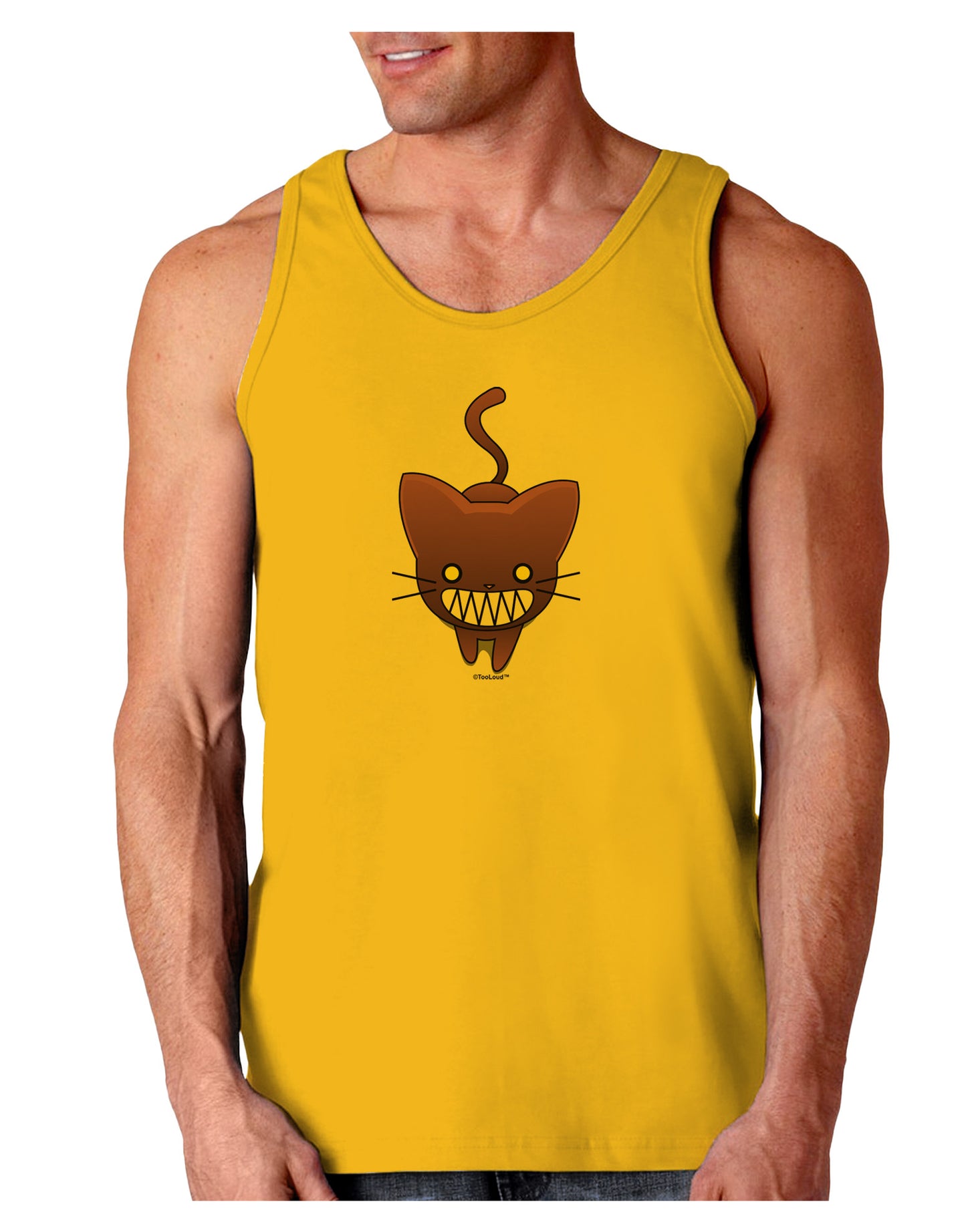 Evil Kitty Loose Tank Top-Loose Tank Top-TooLoud-Gold-Small-Davson Sales