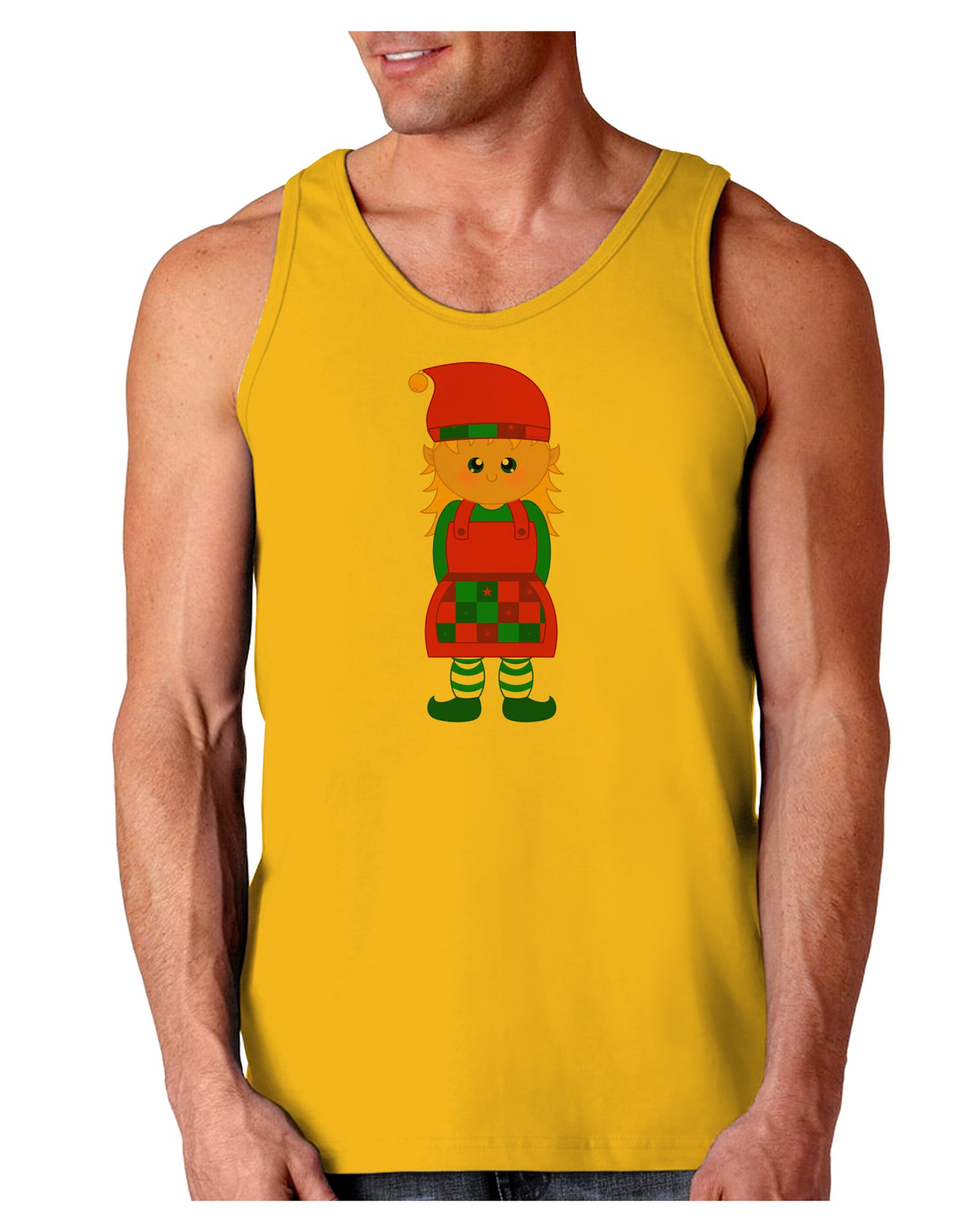 Cute Christmas Elf Girl Loose Tank Top-Loose Tank Top-TooLoud-Gold-Small-Davson Sales