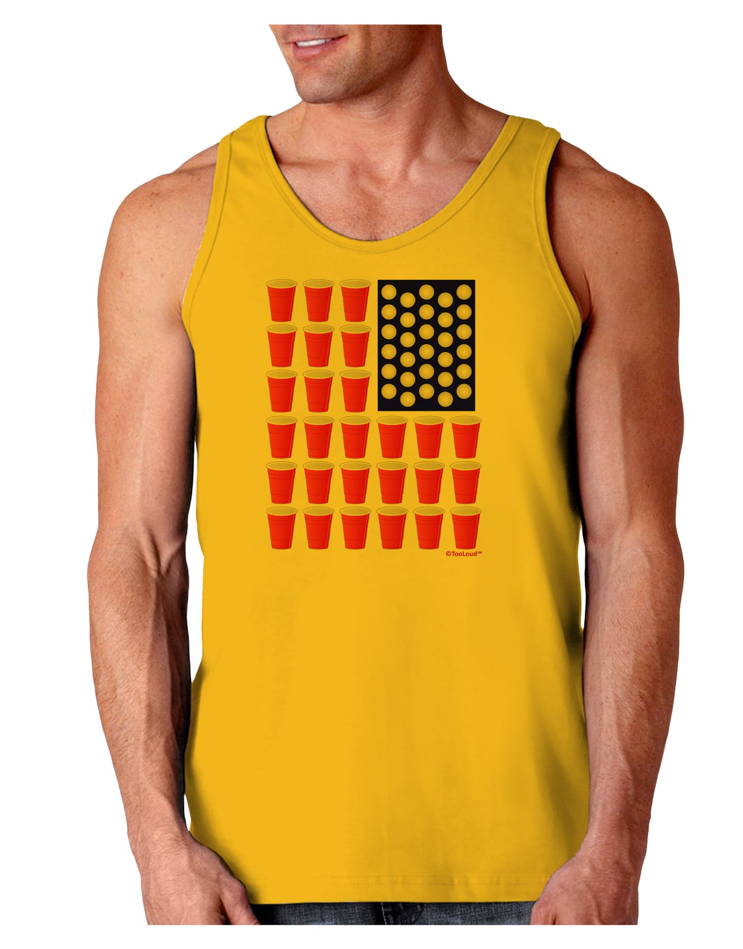 Beer Pong Flag Loose Tank Top-Loose Tank Top-TooLoud-Gold-Small-Davson Sales