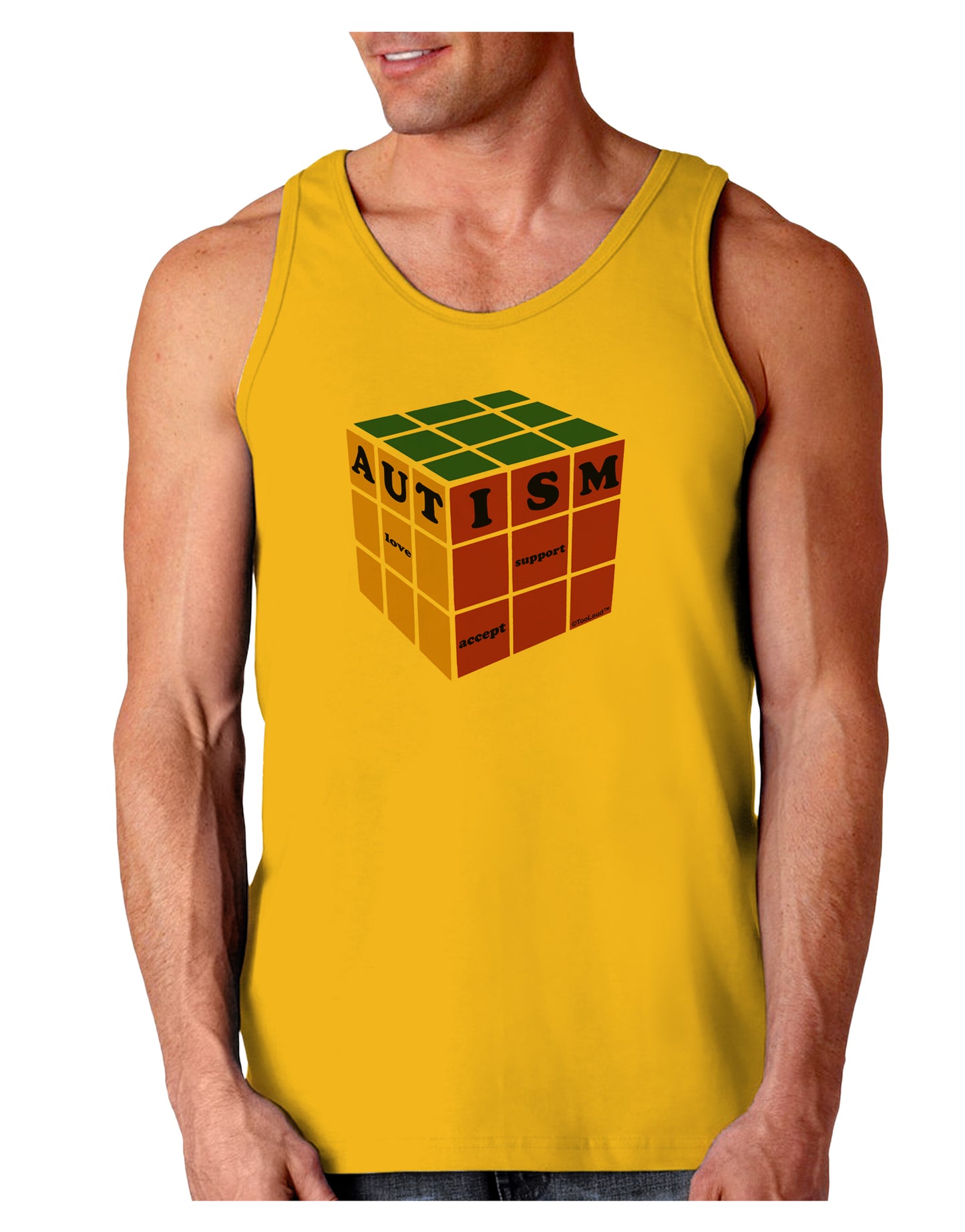 Autism Awareness - Cube Color Loose Tank Top-Loose Tank Top-TooLoud-Gold-Small-Davson Sales