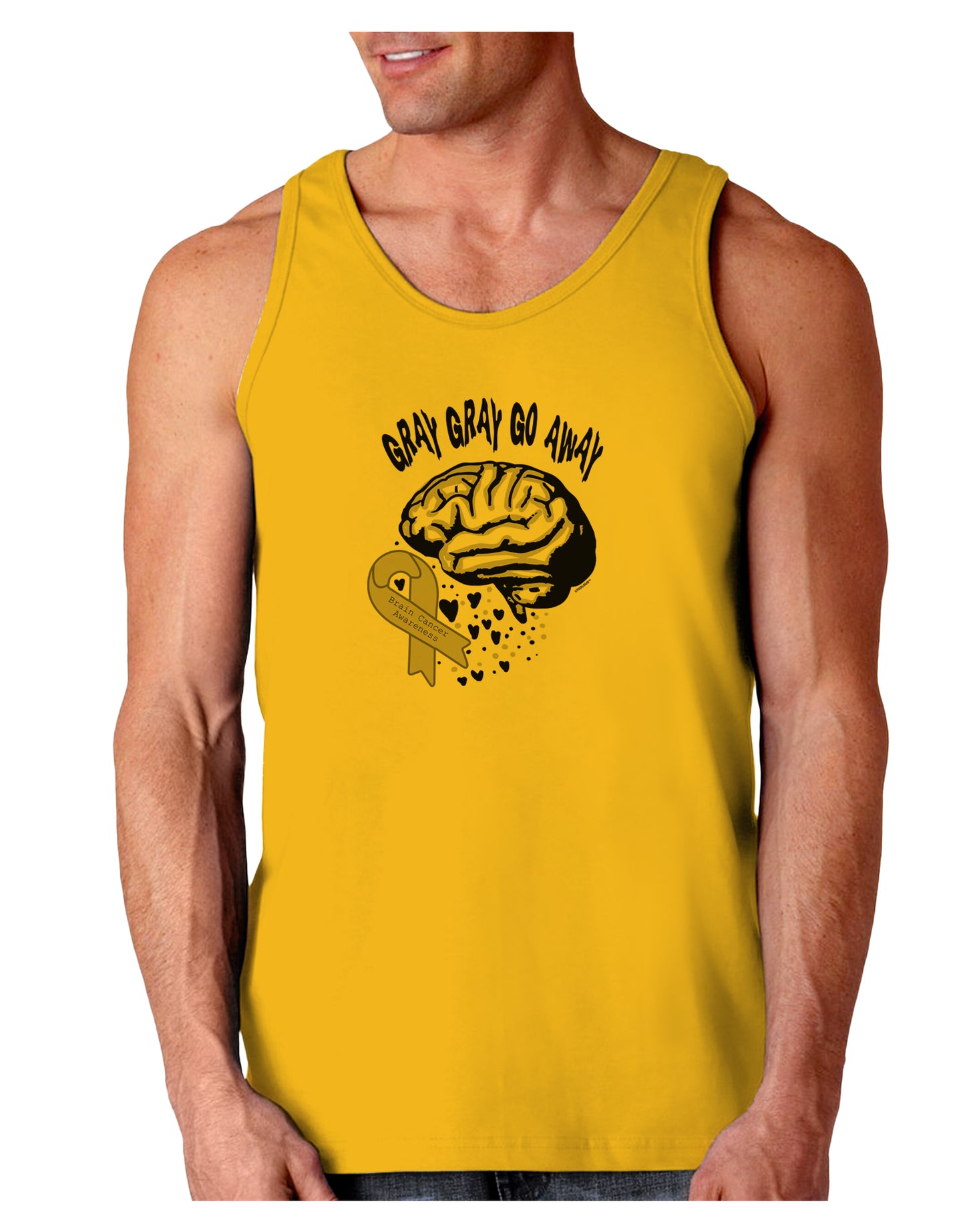 TooLoud Gray Gray Go Away Loose Tank Top-Mens-LooseTanktops-TooLoud-Gold-Small-Davson Sales