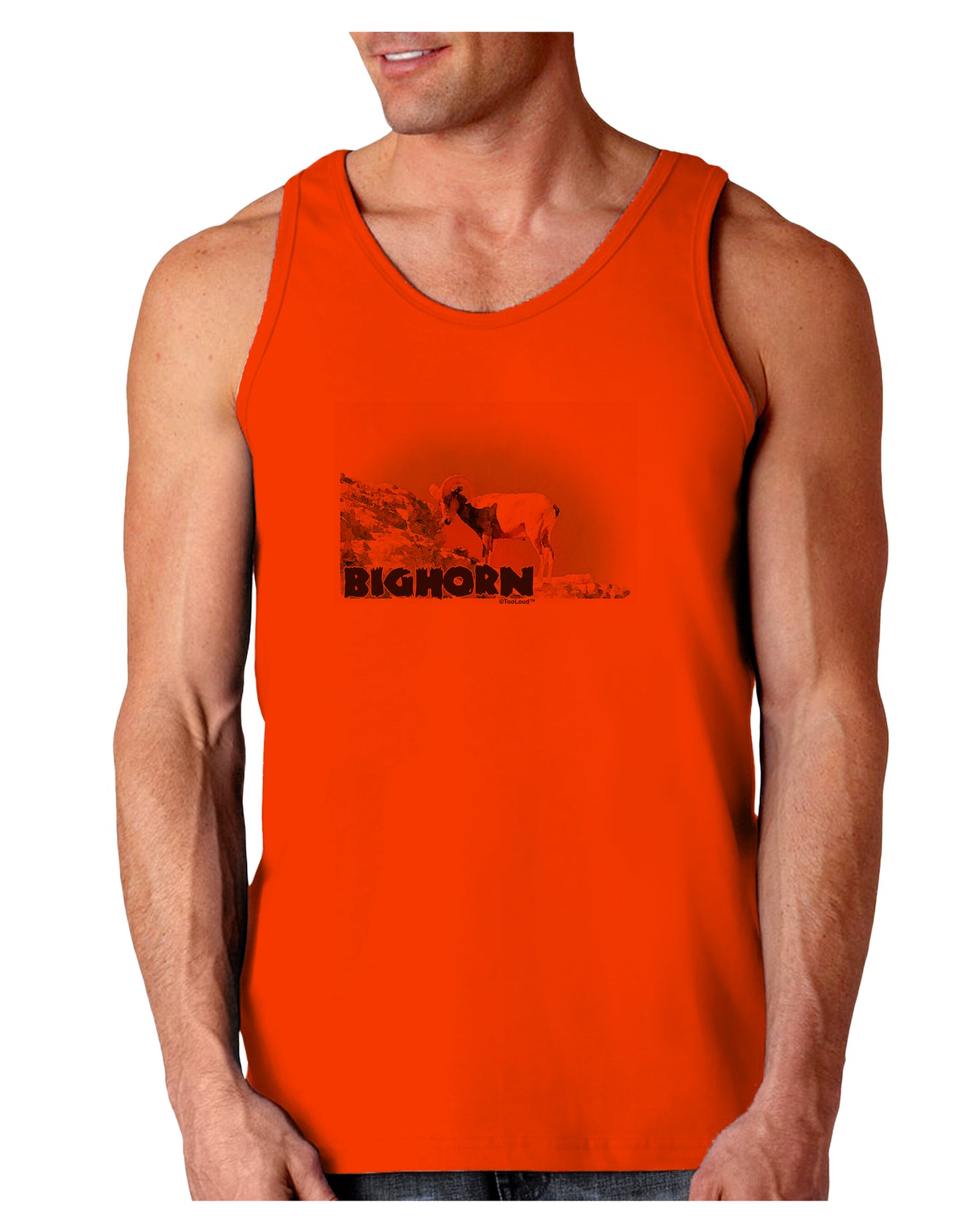 Bighorn Ram WatercolorText Loose Tank Top-Loose Tank Top-TooLoud-Orange-Small-Davson Sales