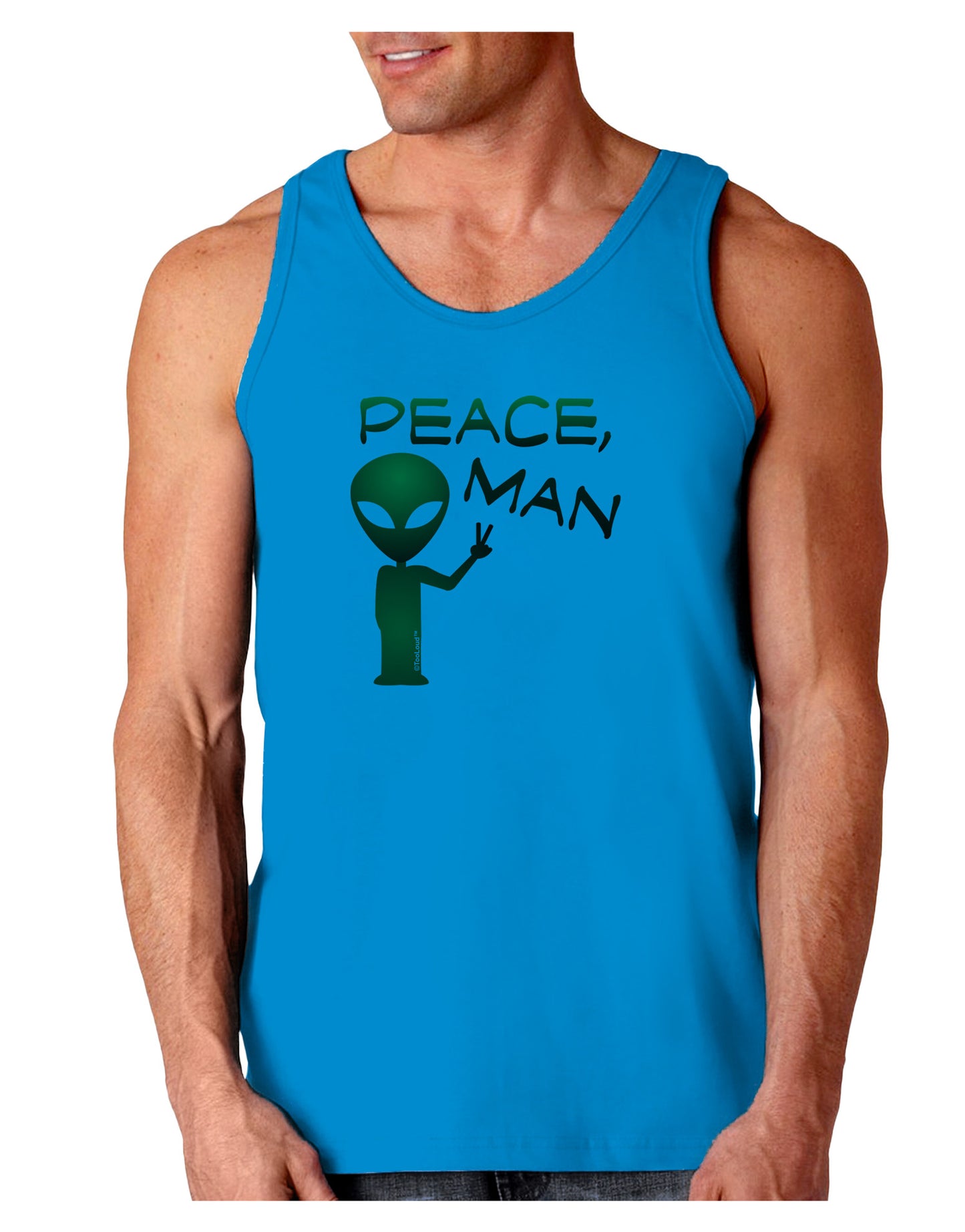 Peace Man Alien Loose Tank Top-Loose Tank Top-TooLoud-Sapphire-Small-Davson Sales