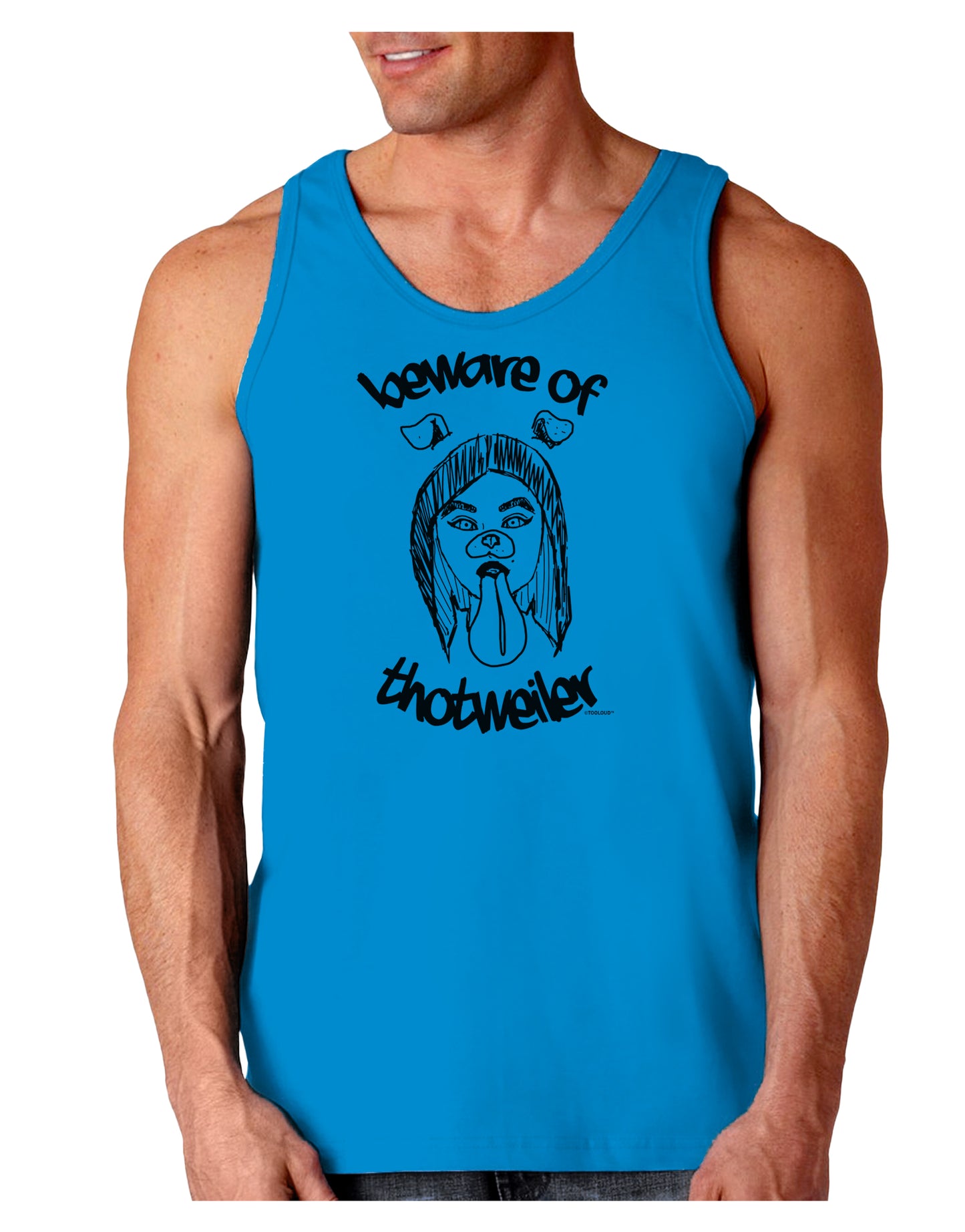 TooLoud Beware of Thotweiler Loose Tank Top-Mens-LooseTanktops-TooLoud-Sapphire-Small-Davson Sales