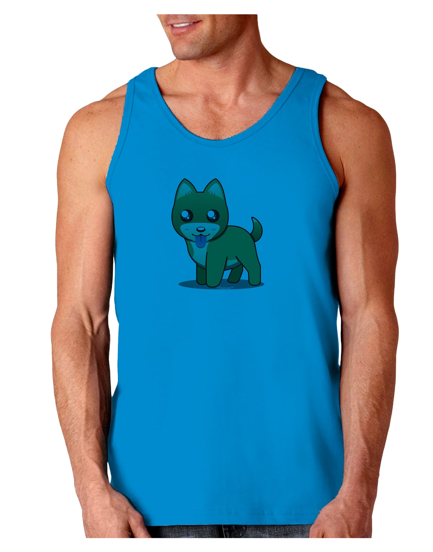 Kawaii Standing Puppy Loose Tank Top-Loose Tank Top-TooLoud-Sapphire-Small-Davson Sales