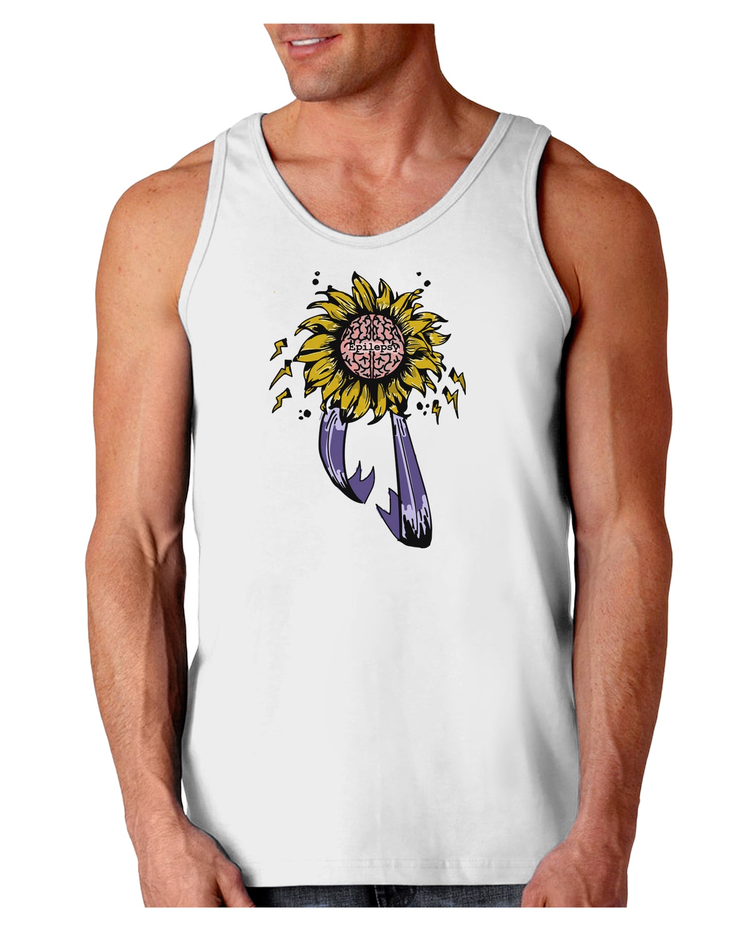Epilepsy Awareness Loose Tank Top-Mens-LooseTanktops-TooLoud-White-Small-Davson Sales