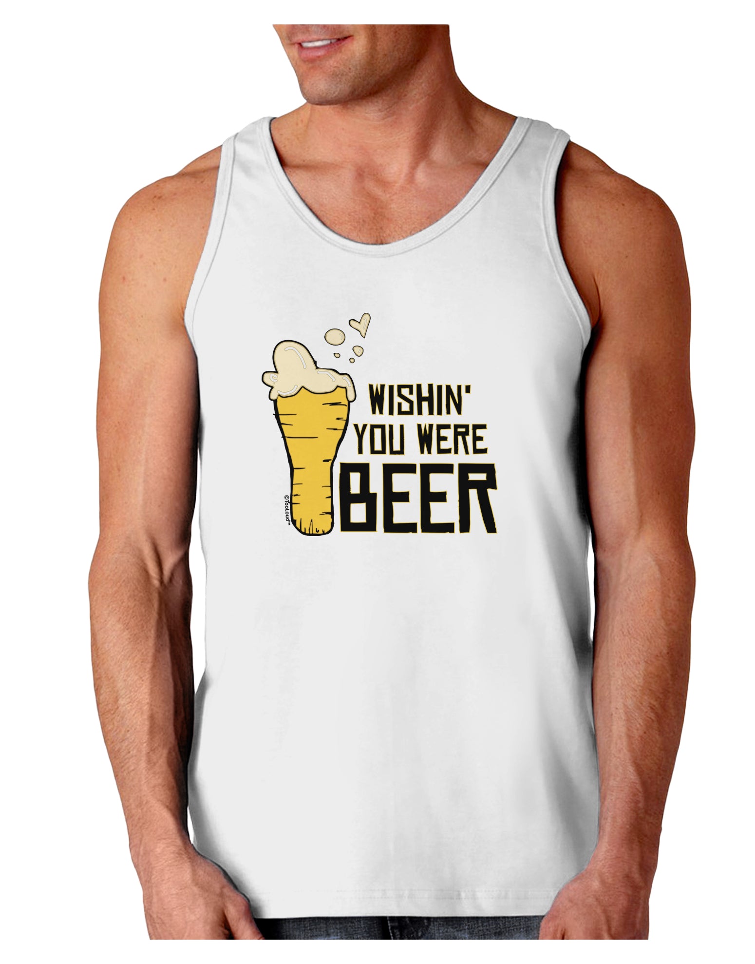 Wishin you were Beer Loose Tank Top-Mens-LooseTanktops-TooLoud-White-Small-Davson Sales