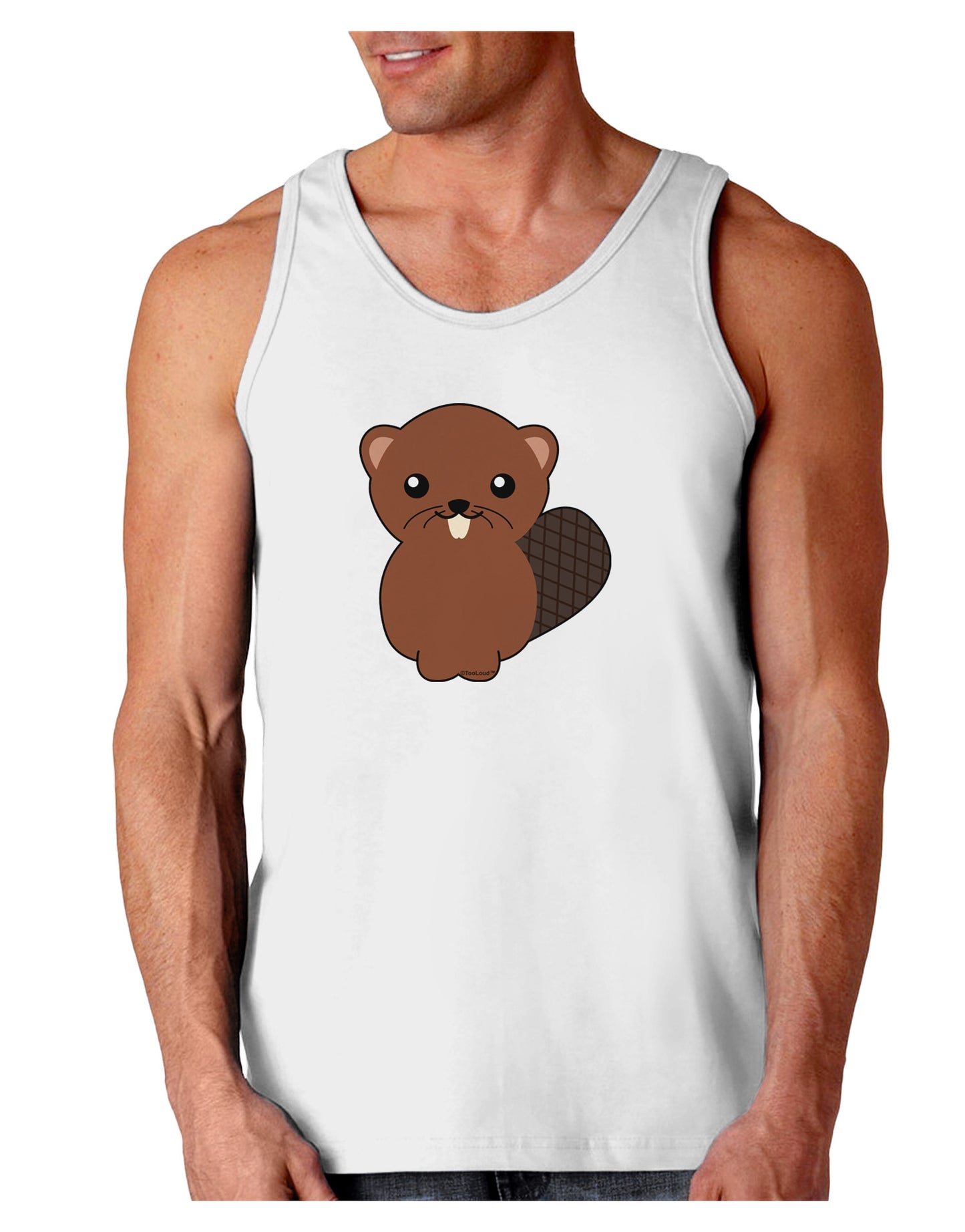 Cute Beaver Loose Tank Top-Loose Tank Top-TooLoud-White-Small-Davson Sales