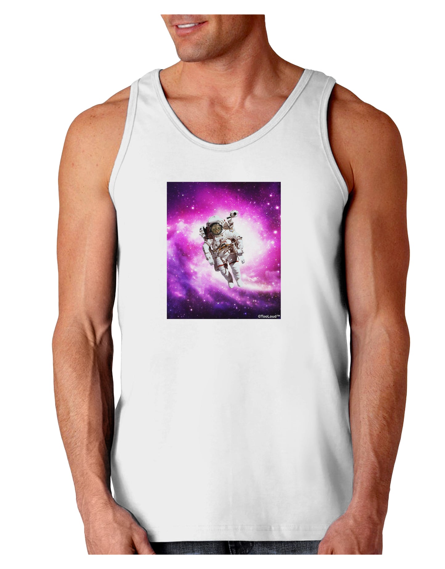 Astronaut Cat Loose Tank Top-Loose Tank Top-TooLoud-White-Small-Davson Sales
