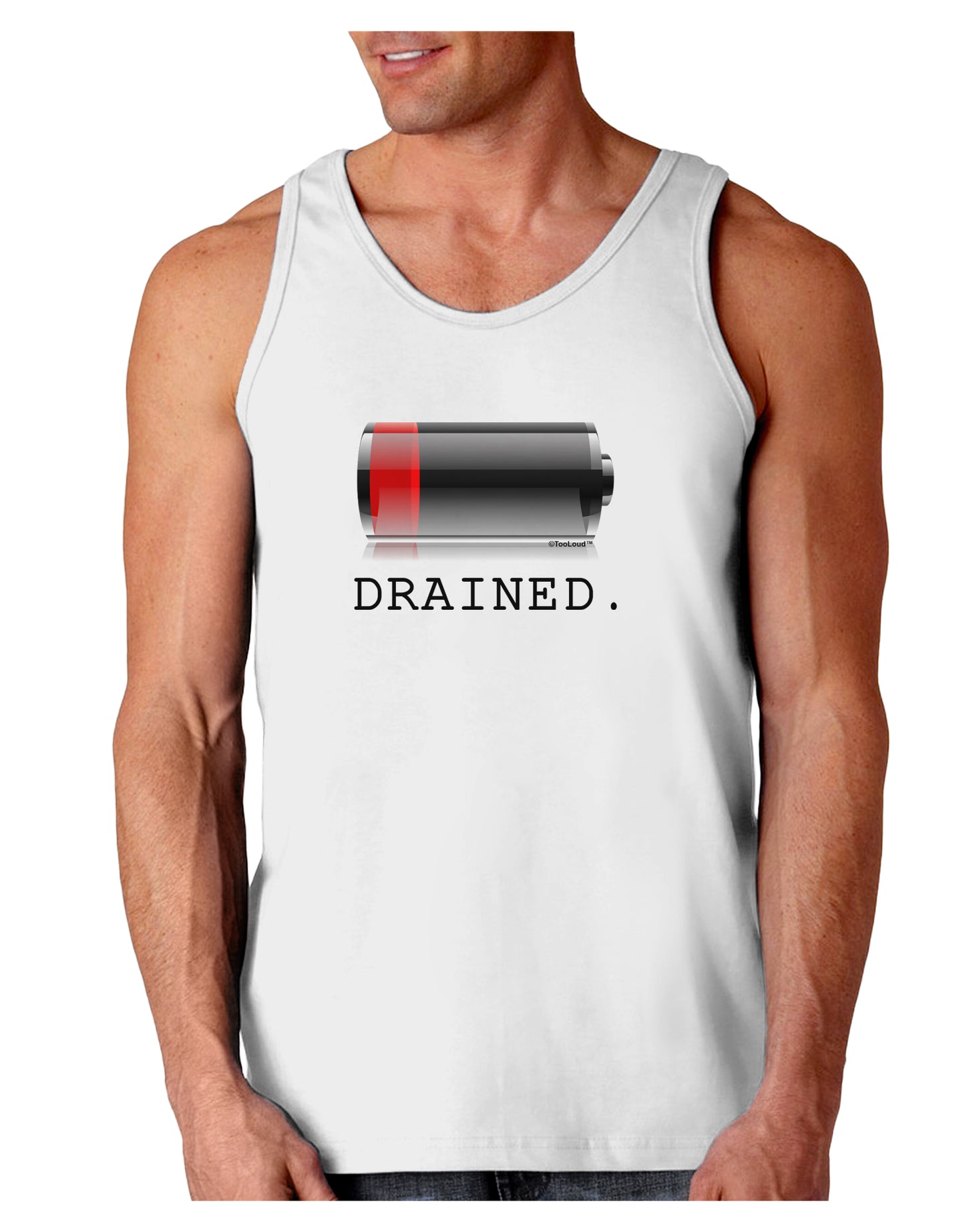 Battery Drained Loose Tank Top-Loose Tank Top-TooLoud-White-Small-Davson Sales