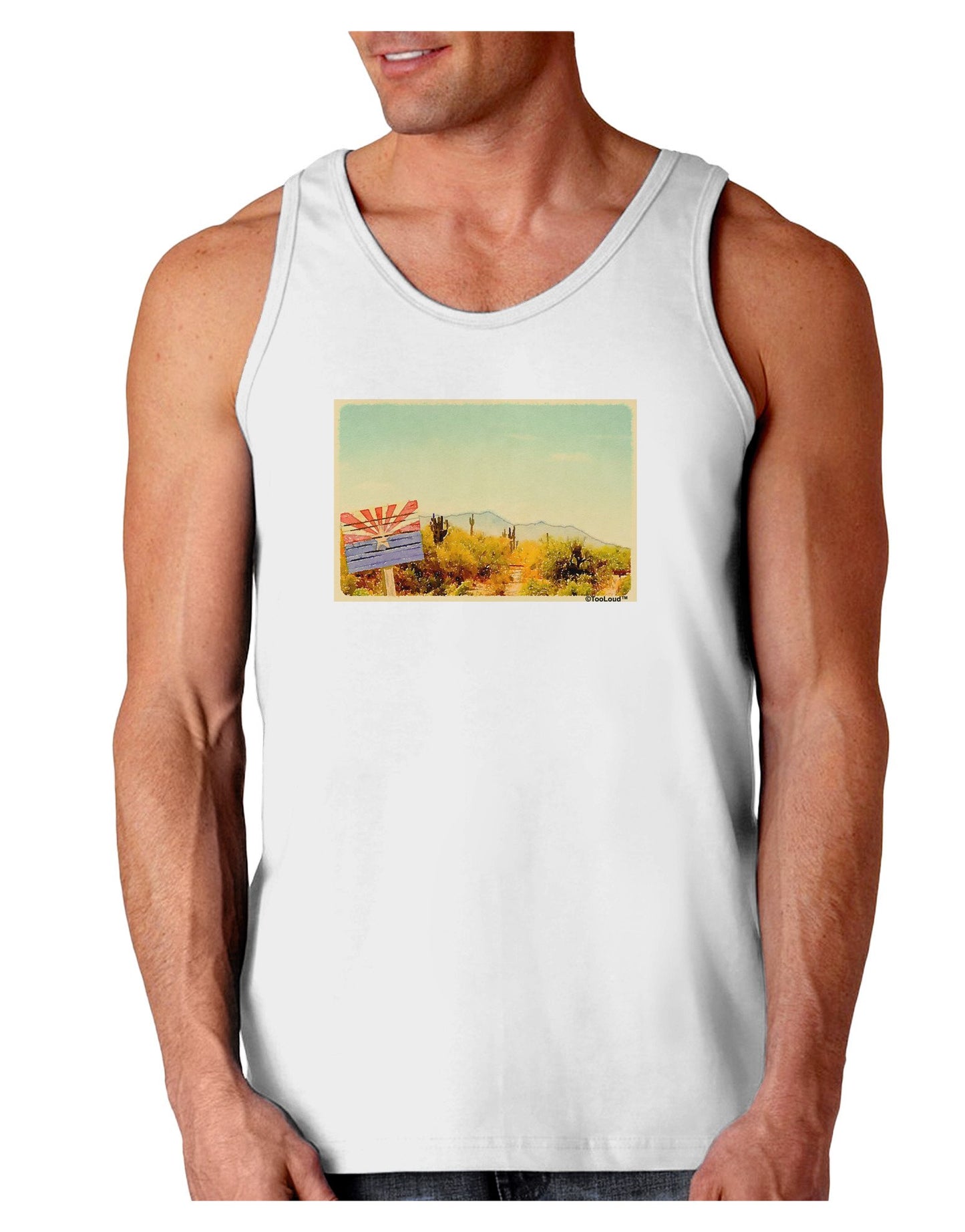 Arizona Scene Watercolor Loose Tank Top-Loose Tank Top-TooLoud-White-XX-Large-Davson Sales