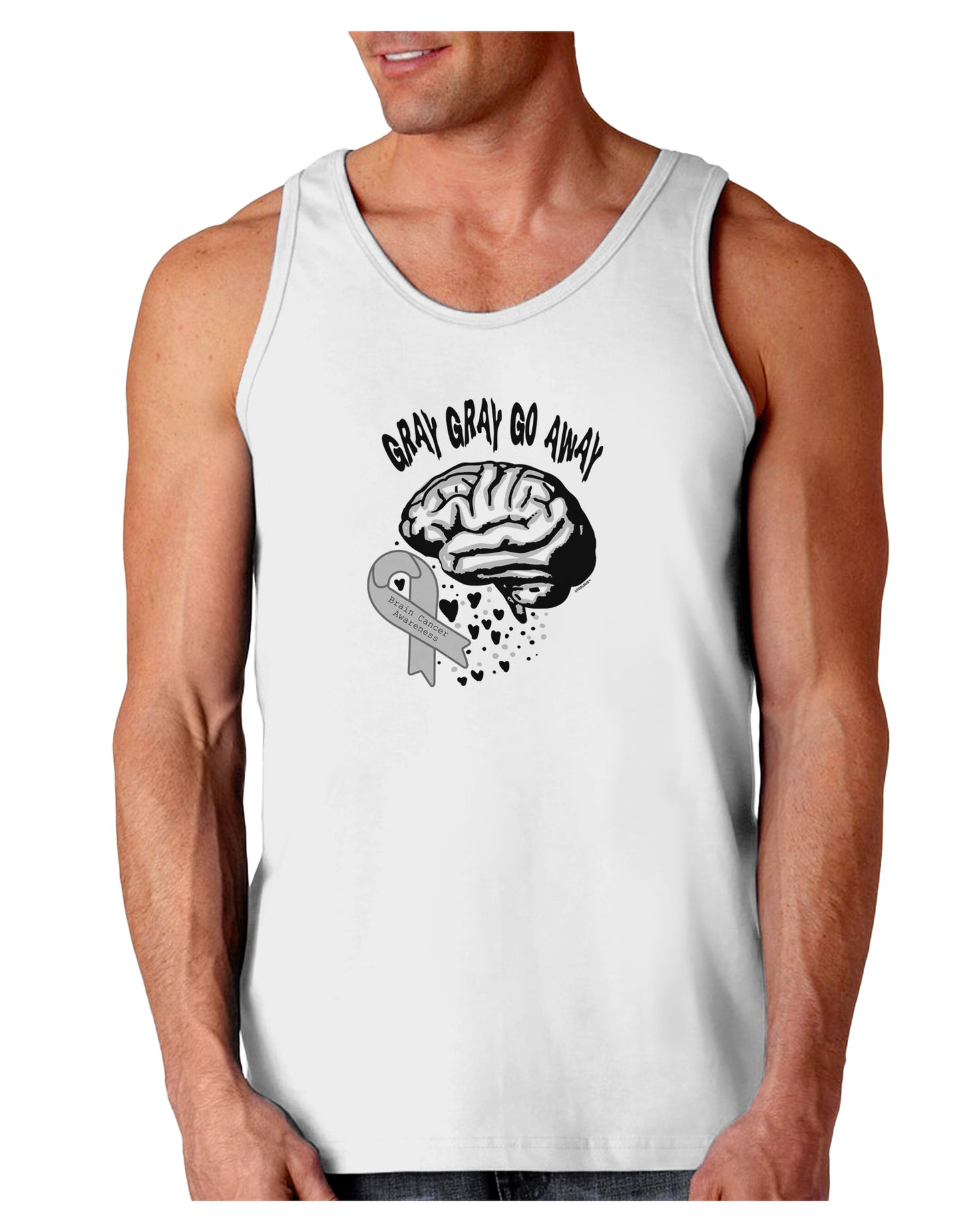 TooLoud Gray Gray Go Away Loose Tank Top-Mens-LooseTanktops-TooLoud-White-Small-Davson Sales