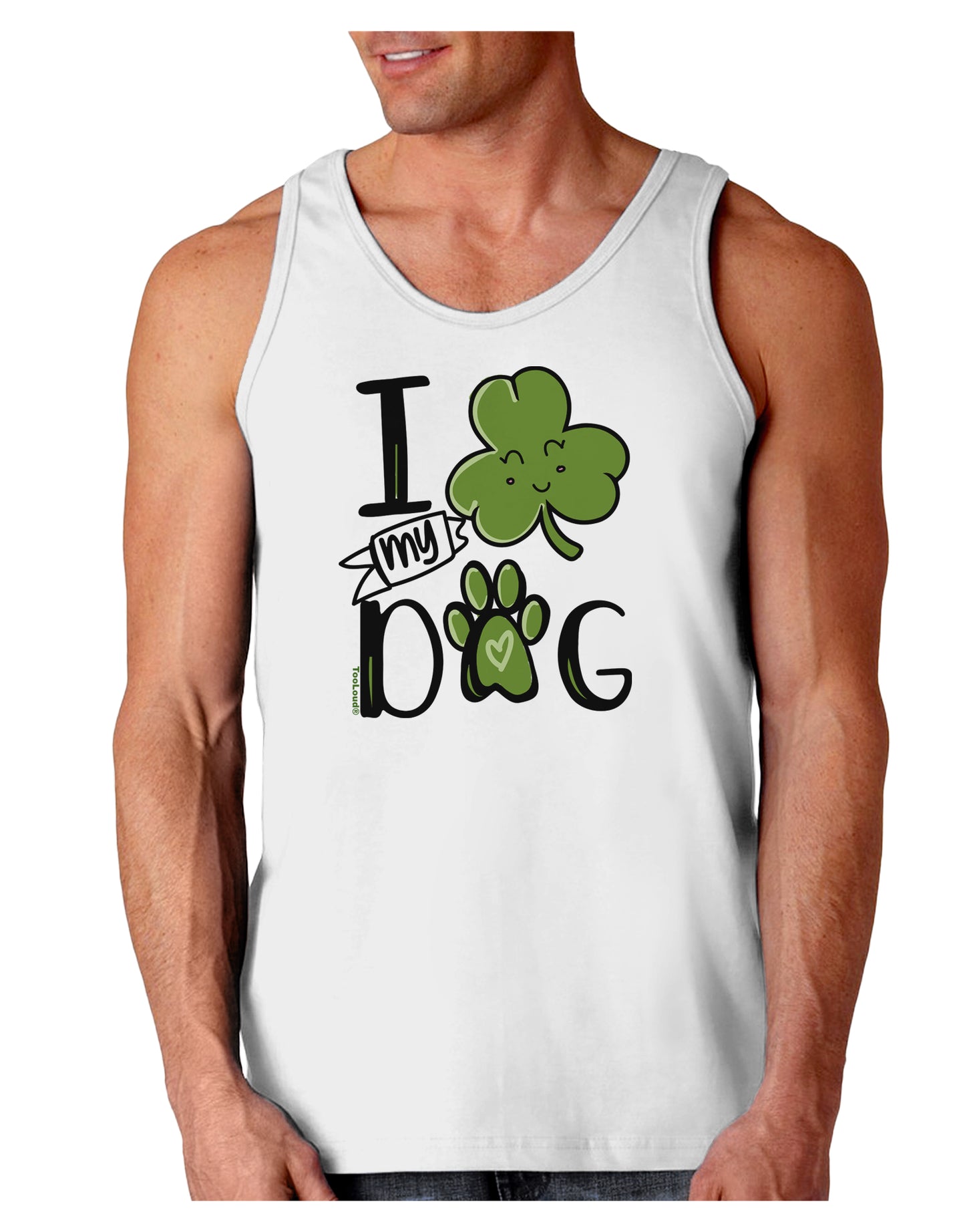 I Shamrock my Dog Loose Tank Top-Mens-LooseTanktops-TooLoud-White-Small-Davson Sales