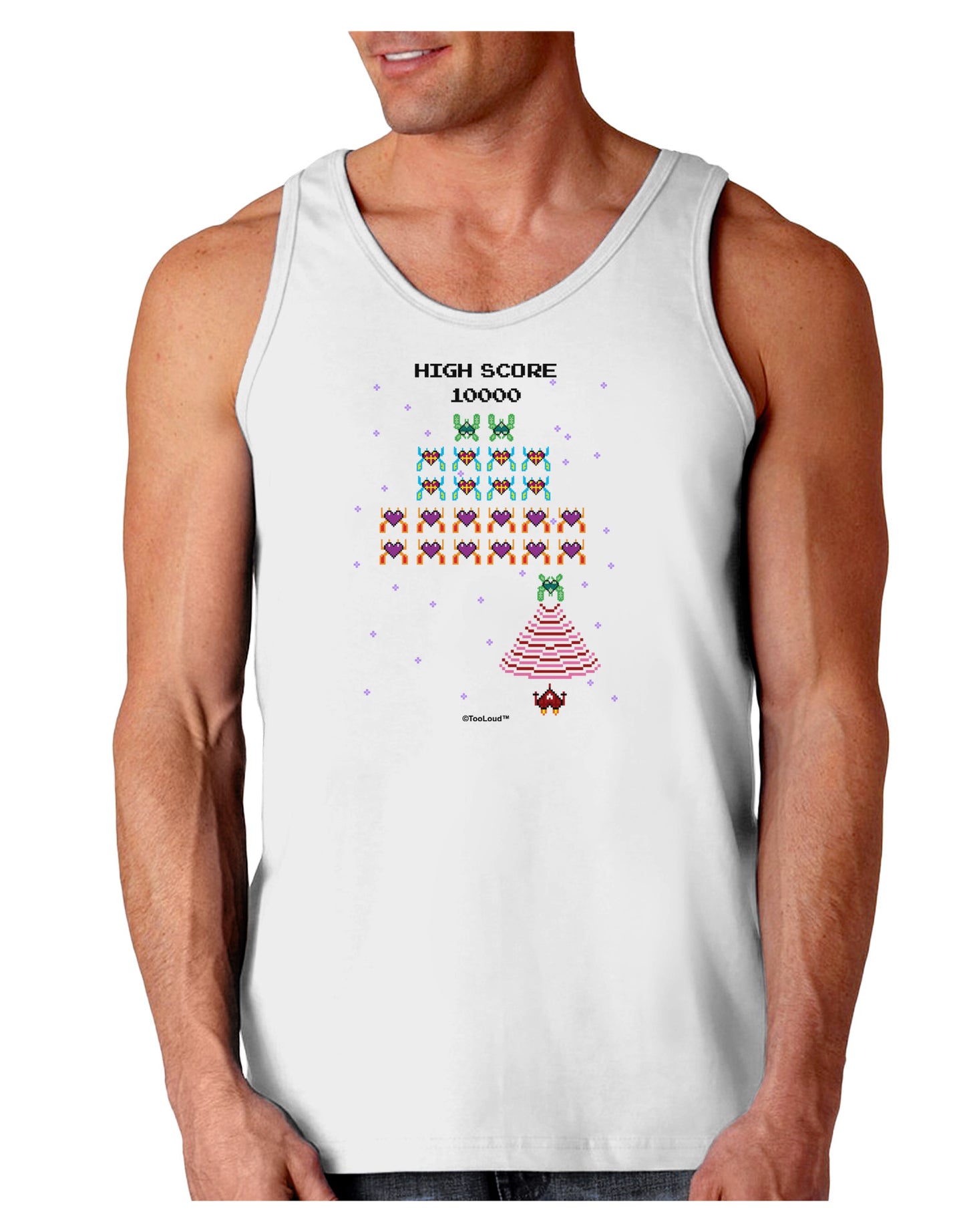Retro Heart Fighter Loose Tank Top-Loose Tank Top-TooLoud-White-Small-Davson Sales