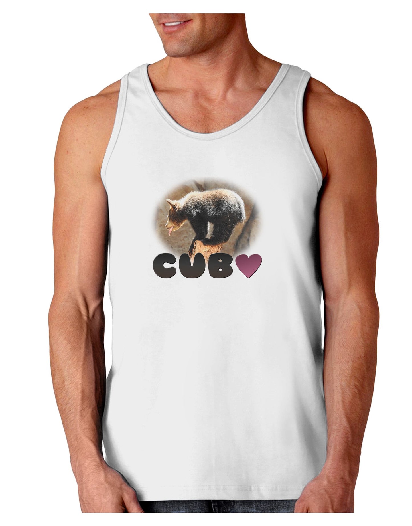 Balancing Bear Cub with Text Loose Tank Top-Loose Tank Top-TooLoud-White-XX-Large-Davson Sales