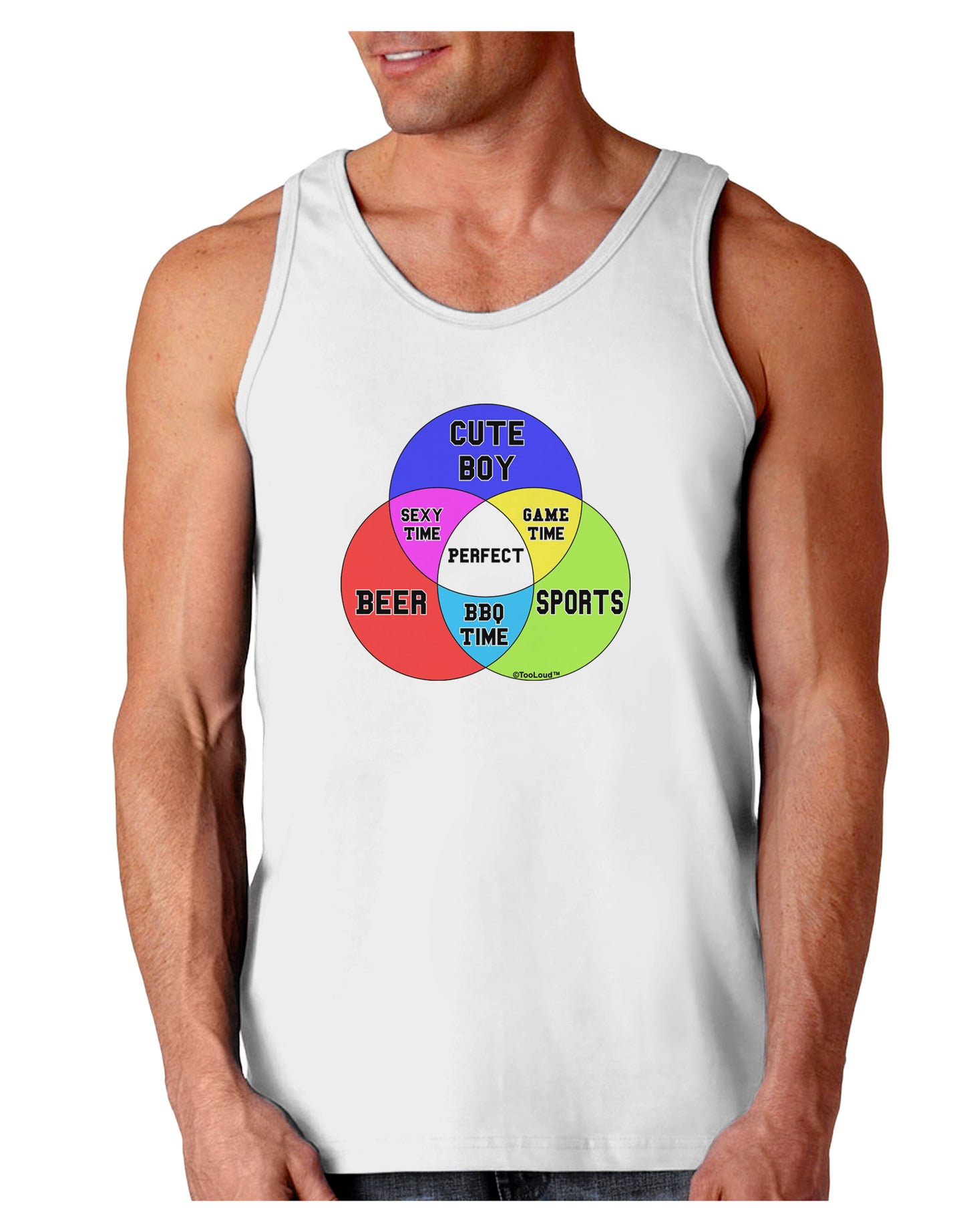 Beer Boy and Sports Diagram Loose Tank Top-Loose Tank Top-TooLoud-White-Small-Davson Sales