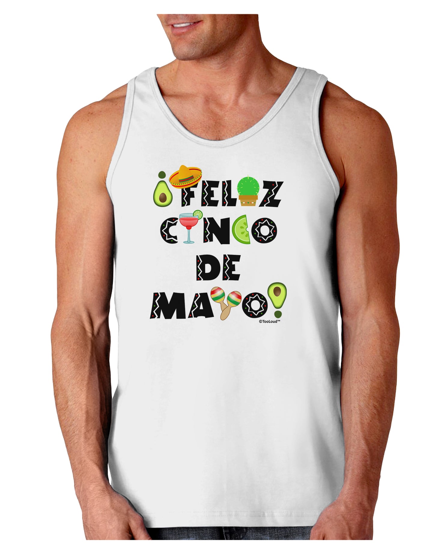 Feliz Cinco de Mayo - Fiesta Icons Loose Tank Top by TooLoud-Loose Tank Top-TooLoud-White-Small-Davson Sales