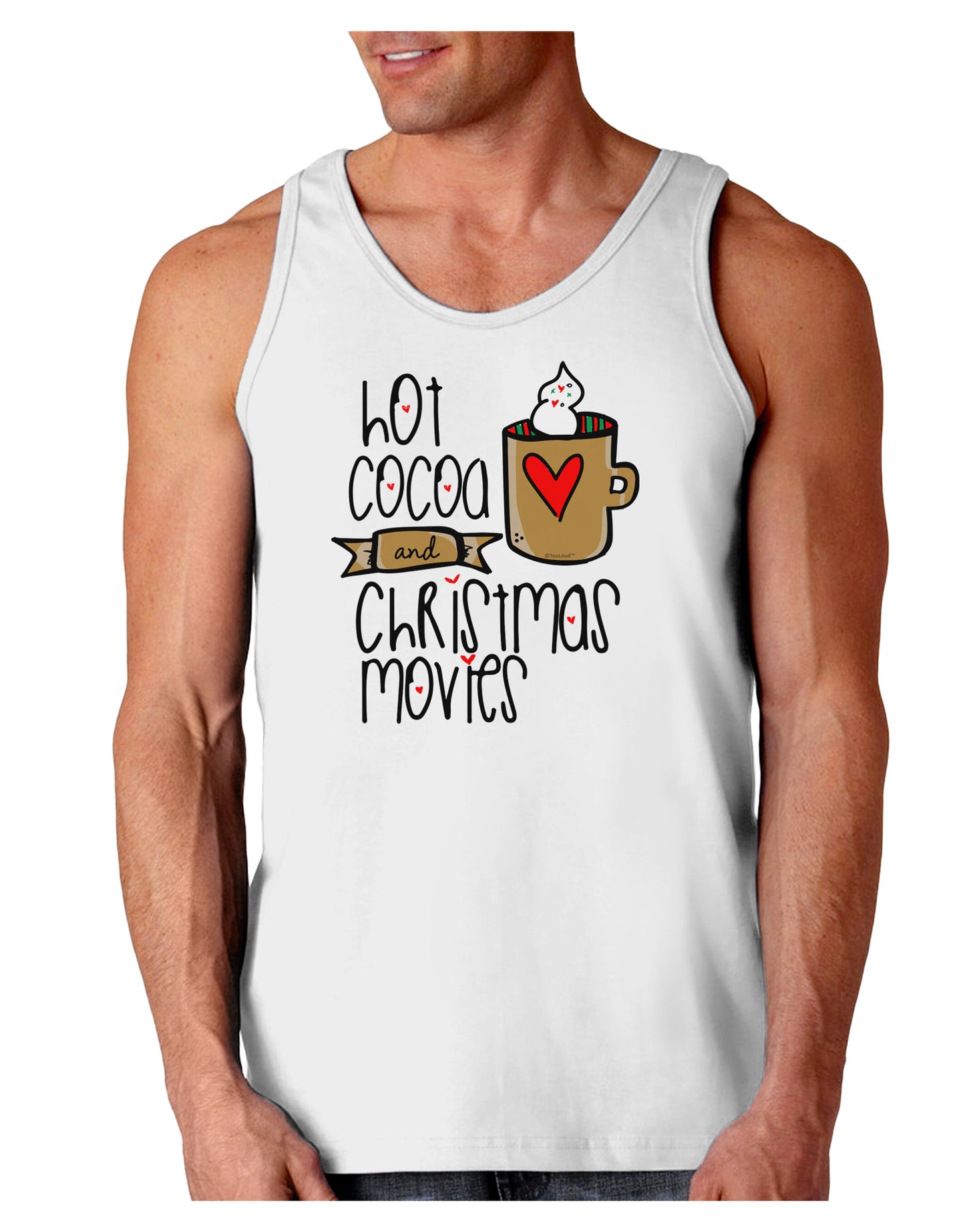 Hot Cocoa and Christmas Movies Loose Tank Top-Mens-LooseTanktops-TooLoud-White-Small-Davson Sales