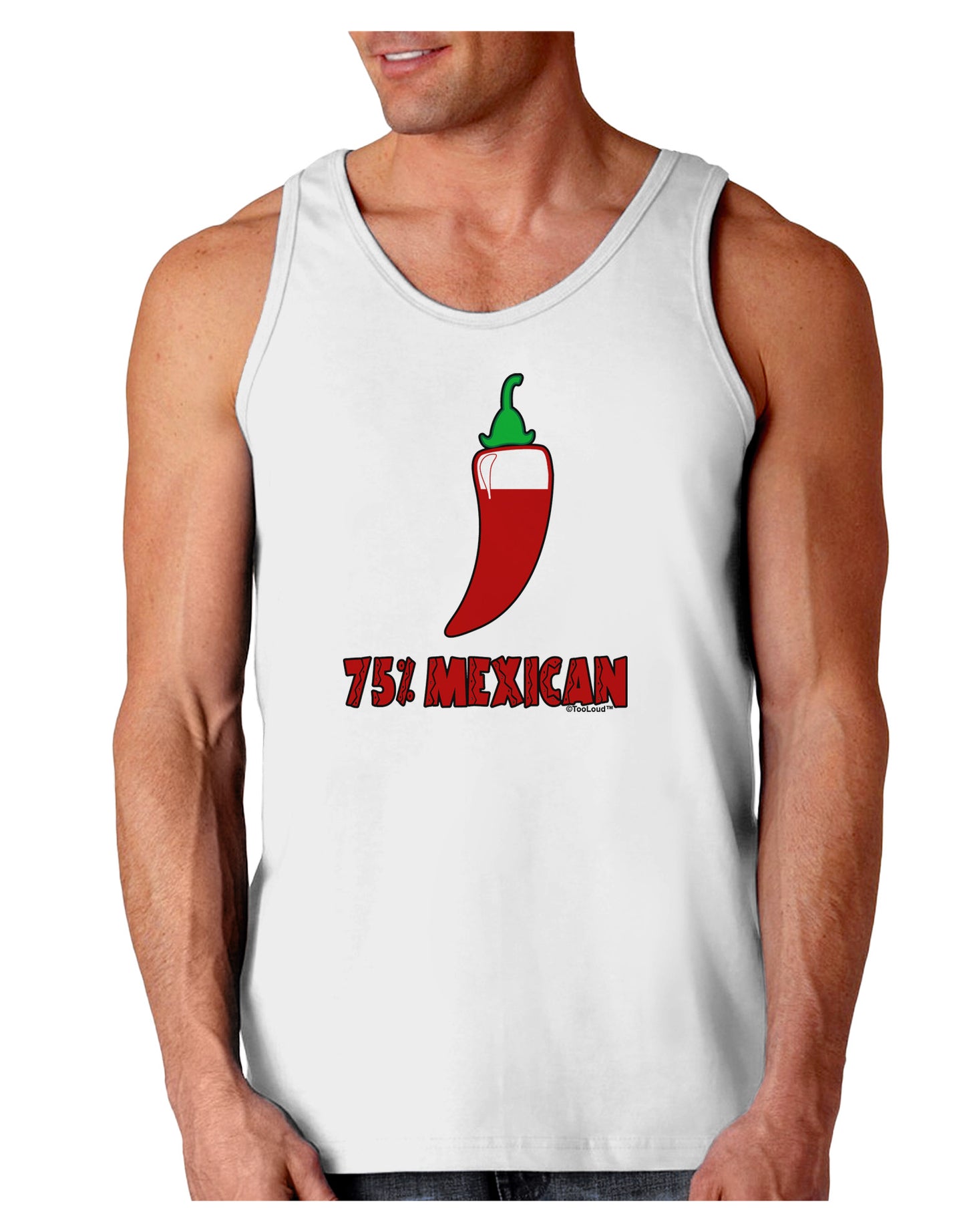 Seventy-Five Percent Mexican Loose Tank Top-Loose Tank Top-TooLoud-White-Small-Davson Sales