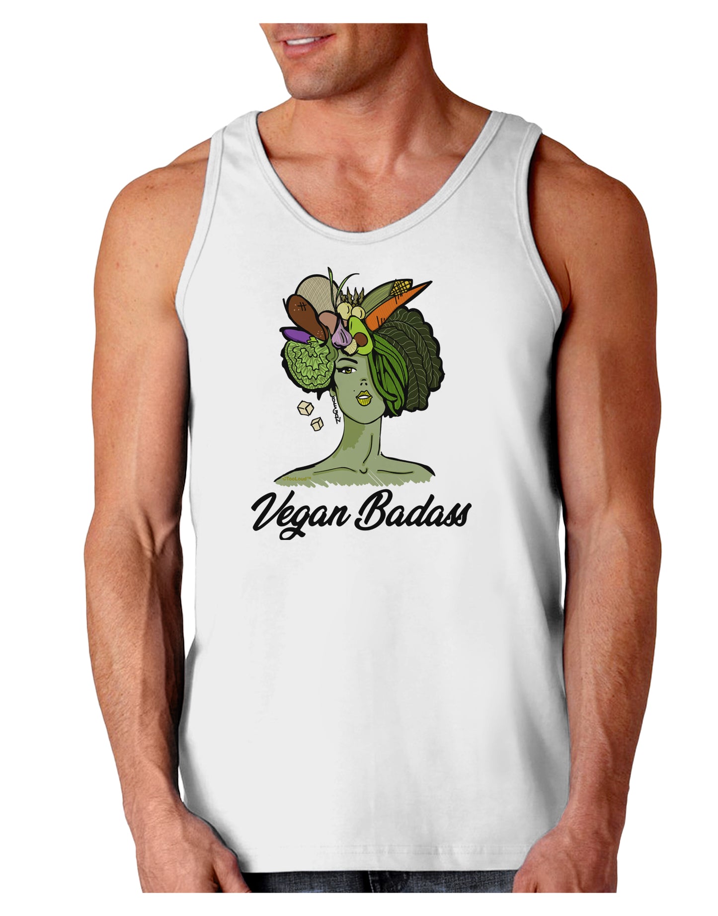 Vegan Badass Loose Tank Top-Mens-LooseTanktops-TooLoud-White-Small-Davson Sales