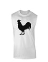 Rooster Silhouette Design Muscle Shirt-TooLoud-White-Small-Davson Sales
