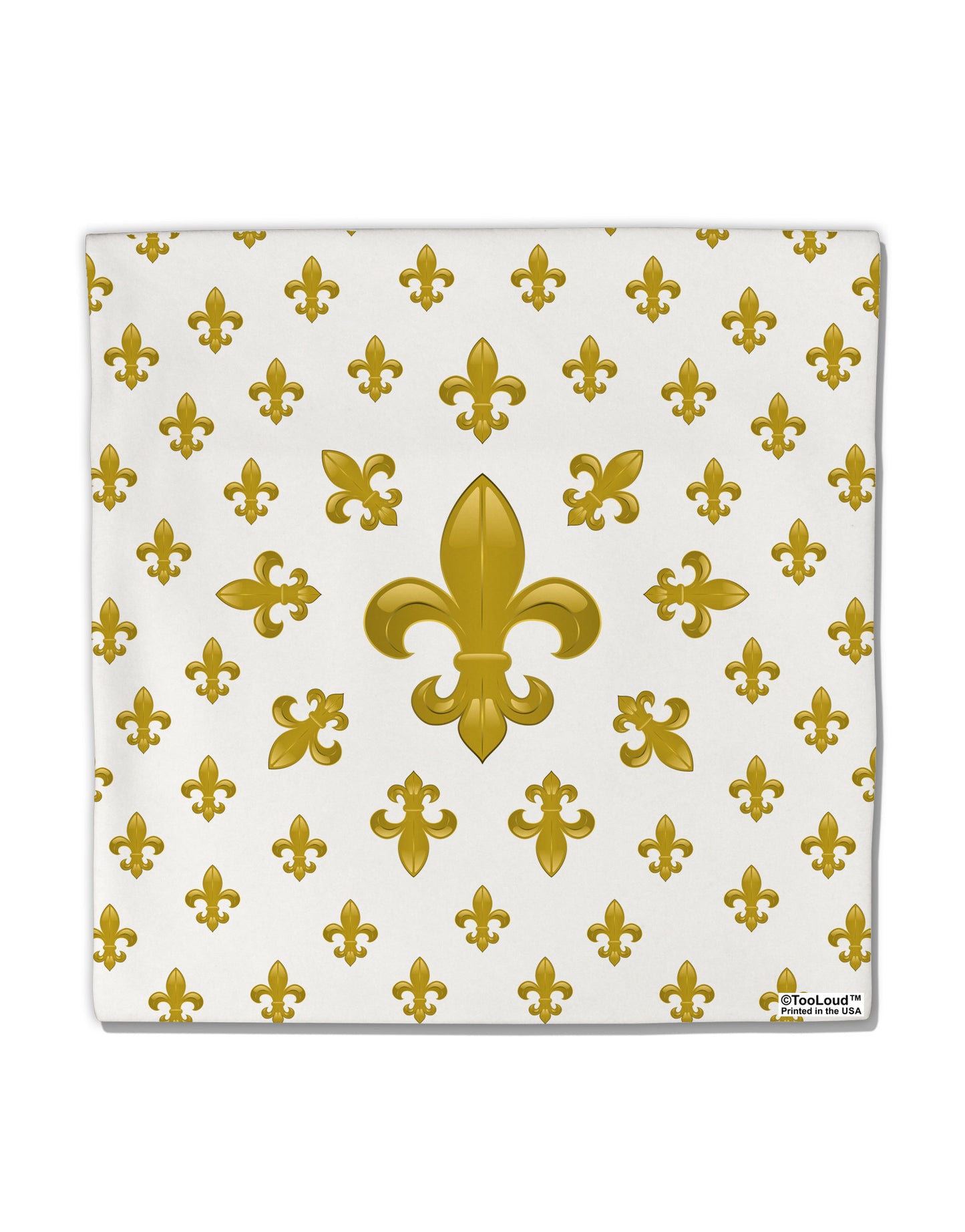 Gold Fleur De Lis AOP Micro Fleece 14"x14" Pillow Sham All Over Print by TooLoud-Pillow Sham-TooLoud-White-Davson Sales