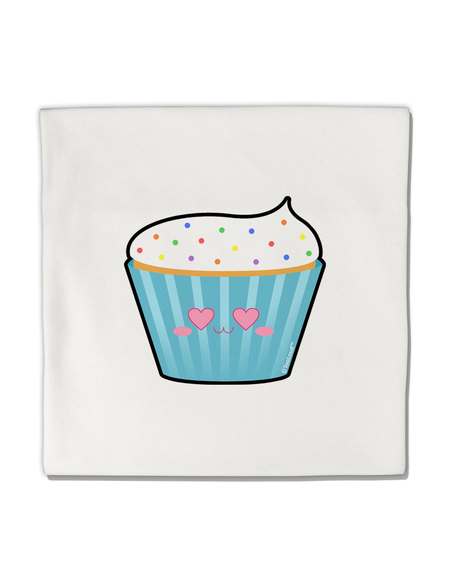 Cute Cupcake with Sprinkles - Heart Eyes Micro Fleece 14"x14" Pillow Sham by TooLoud-Pillow Sham-TooLoud-White-Davson Sales