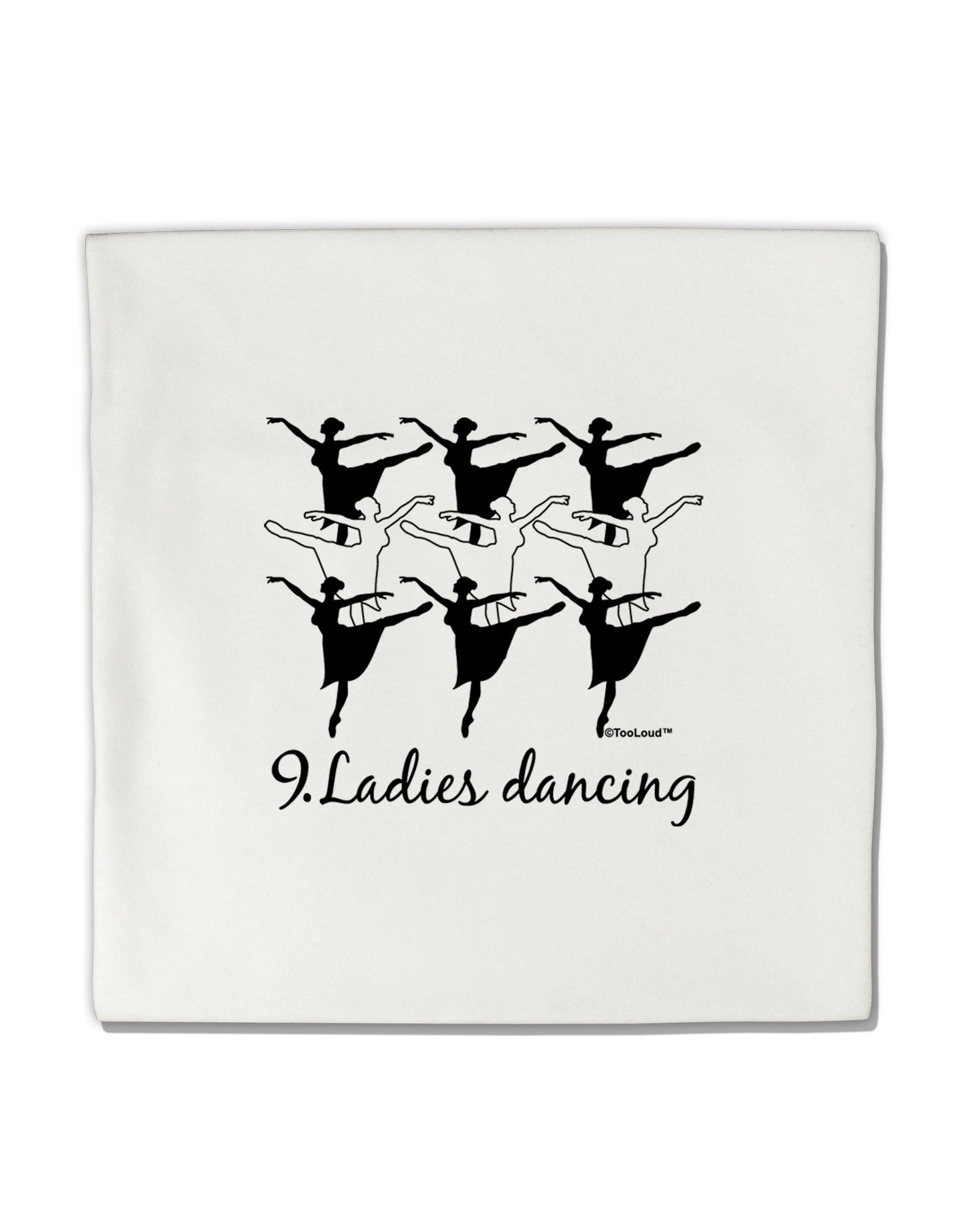 Nine Ladies Dancing Text Micro Fleece 14"x14" Pillow Sham-Pillow Sham-TooLoud-White-Davson Sales