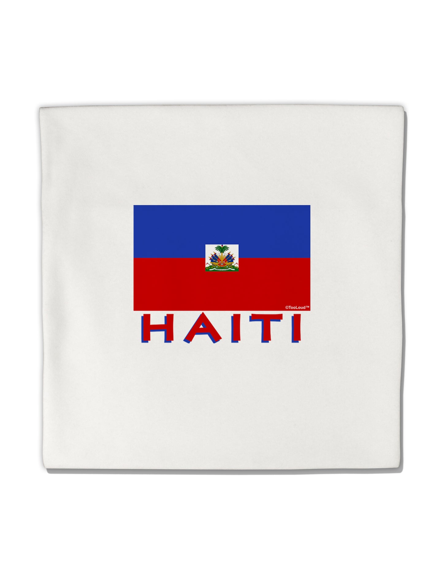 Haiti Flag Micro Fleece 14"x14" Pillow Sham by TooLoud-Pillow Sham-TooLoud-White-Davson Sales