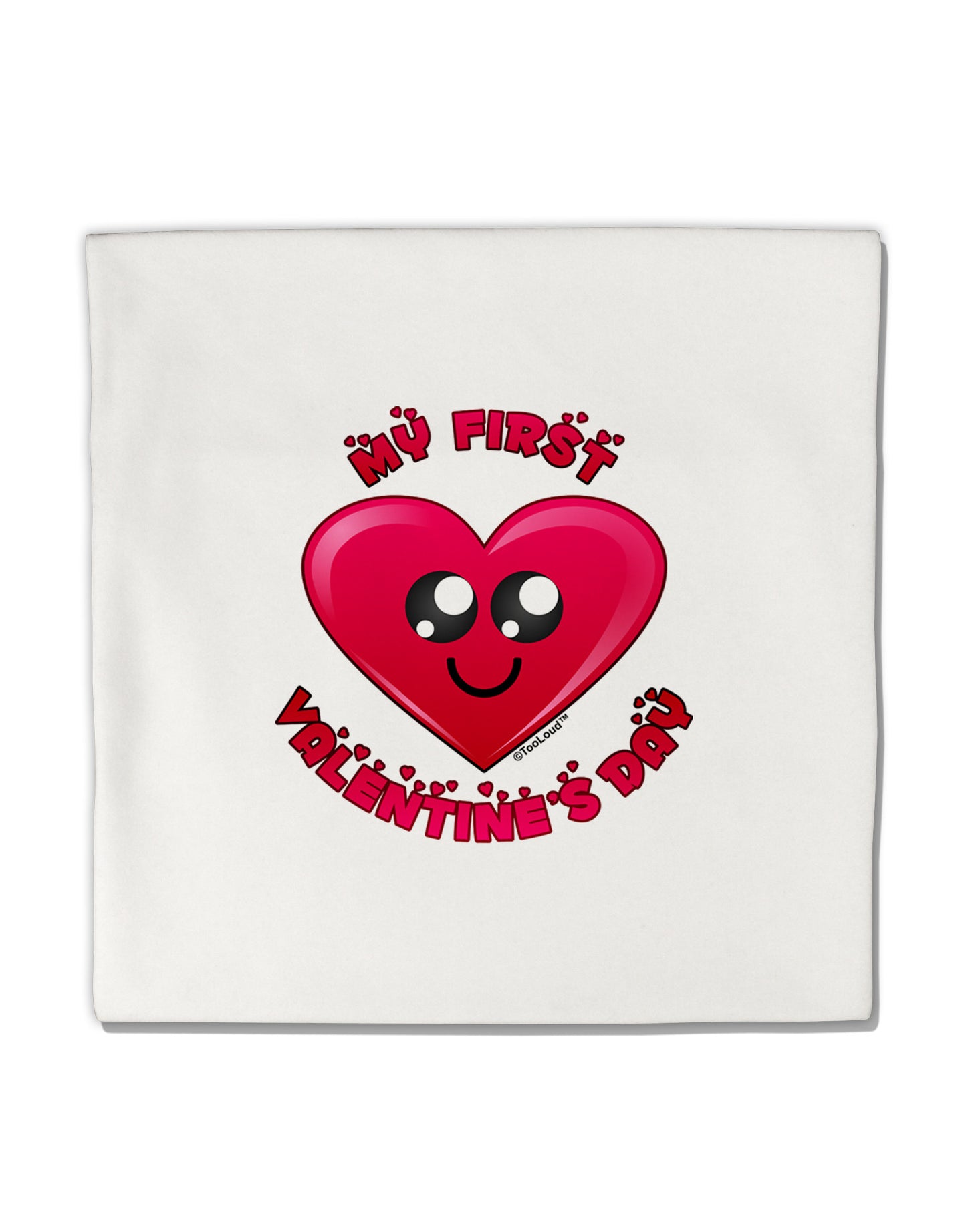 My First Valentine's Day Micro Fleece 14"x14" Pillow Sham-Pillow Sham-TooLoud-White-Davson Sales