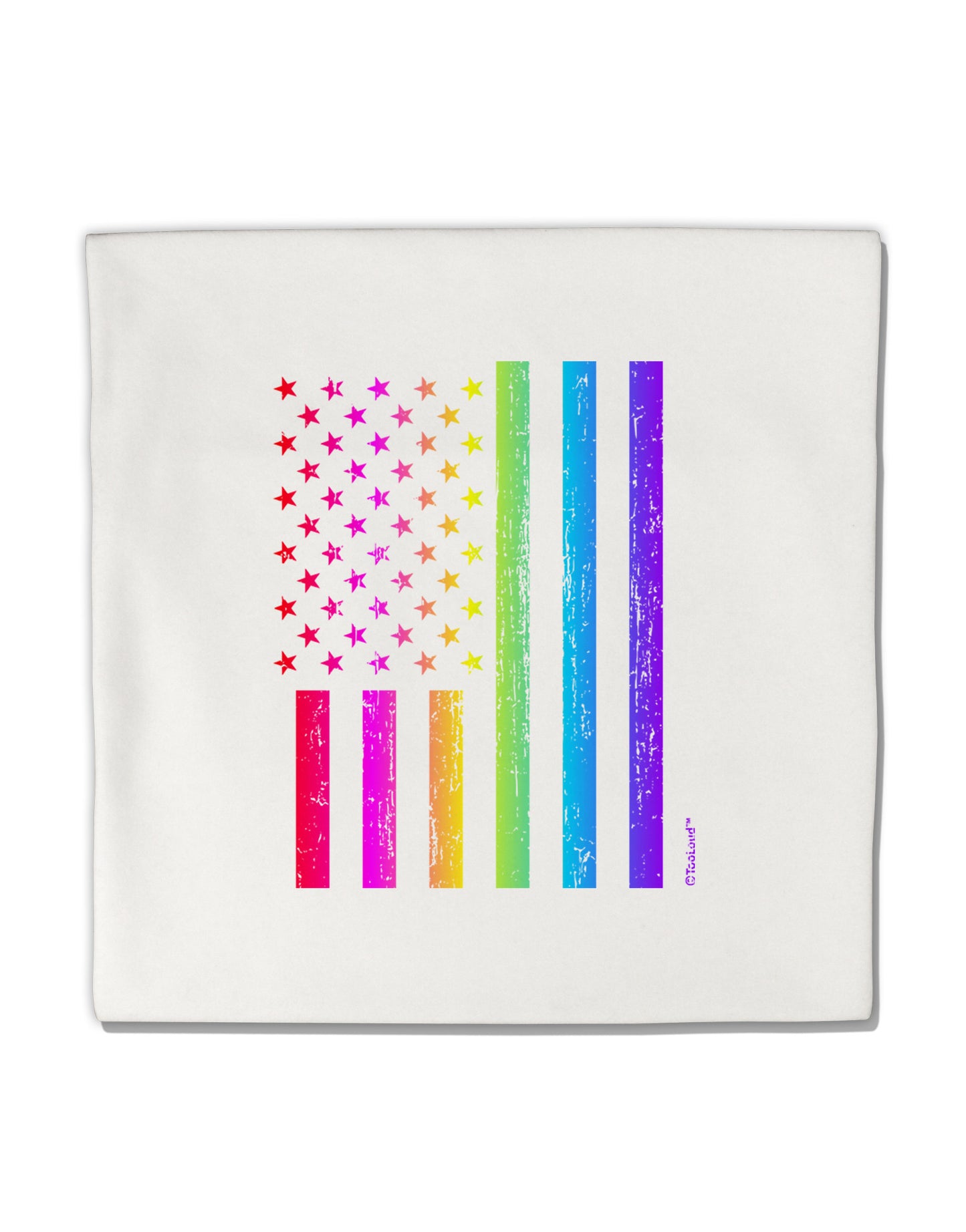 American Pride - Rainbow Flag Micro Fleece 14"x14" Pillow Sham-Pillow Sham-TooLoud-White-Davson Sales