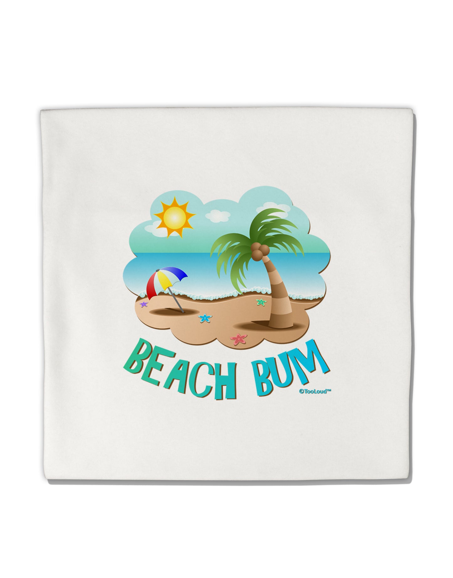 Fun Summer Beach Scene - Beach Bum Micro Fleece 14"x14" Pillow Sham by TooLoud-Pillow Sham-TooLoud-White-Davson Sales