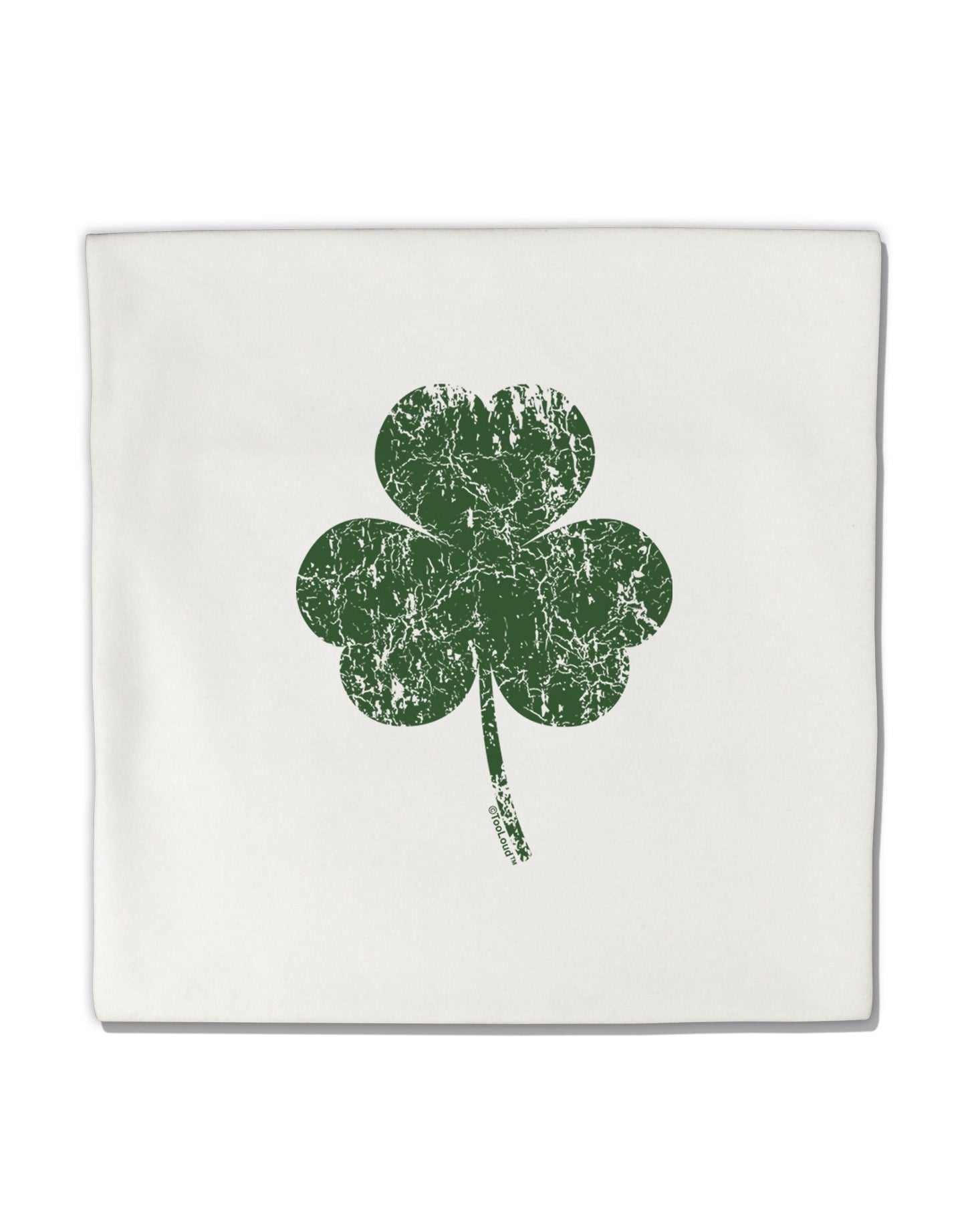 Distressed Traditional Irish Shamrock Micro Fleece 14"x14" Pillow Sham-Pillow Sham-TooLoud-White-Davson Sales