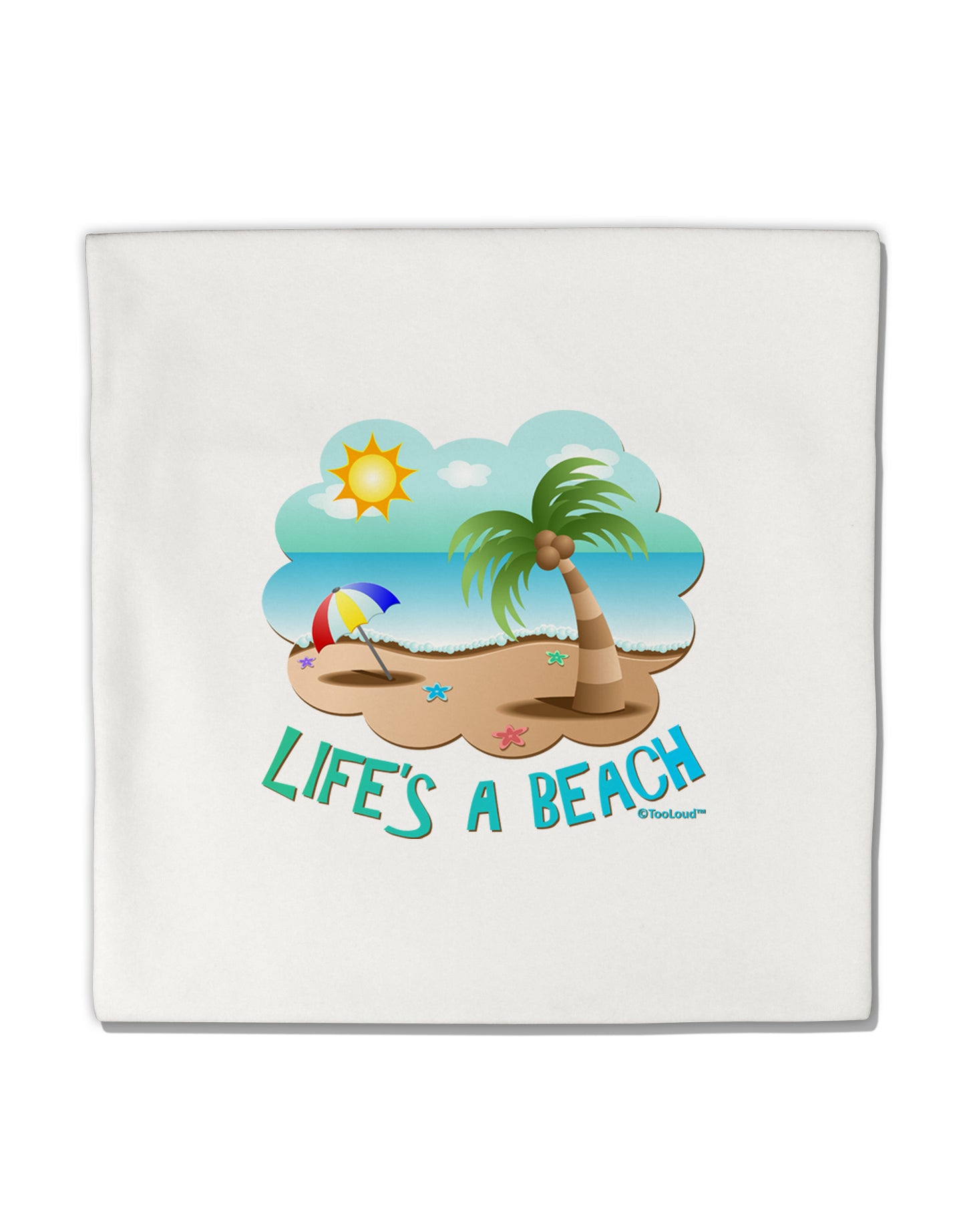 Fun Summer Beach Scene - Life's a Beach Micro Fleece 14"x14" Pillow Sham by TooLoud-Pillow Sham-TooLoud-White-Davson Sales