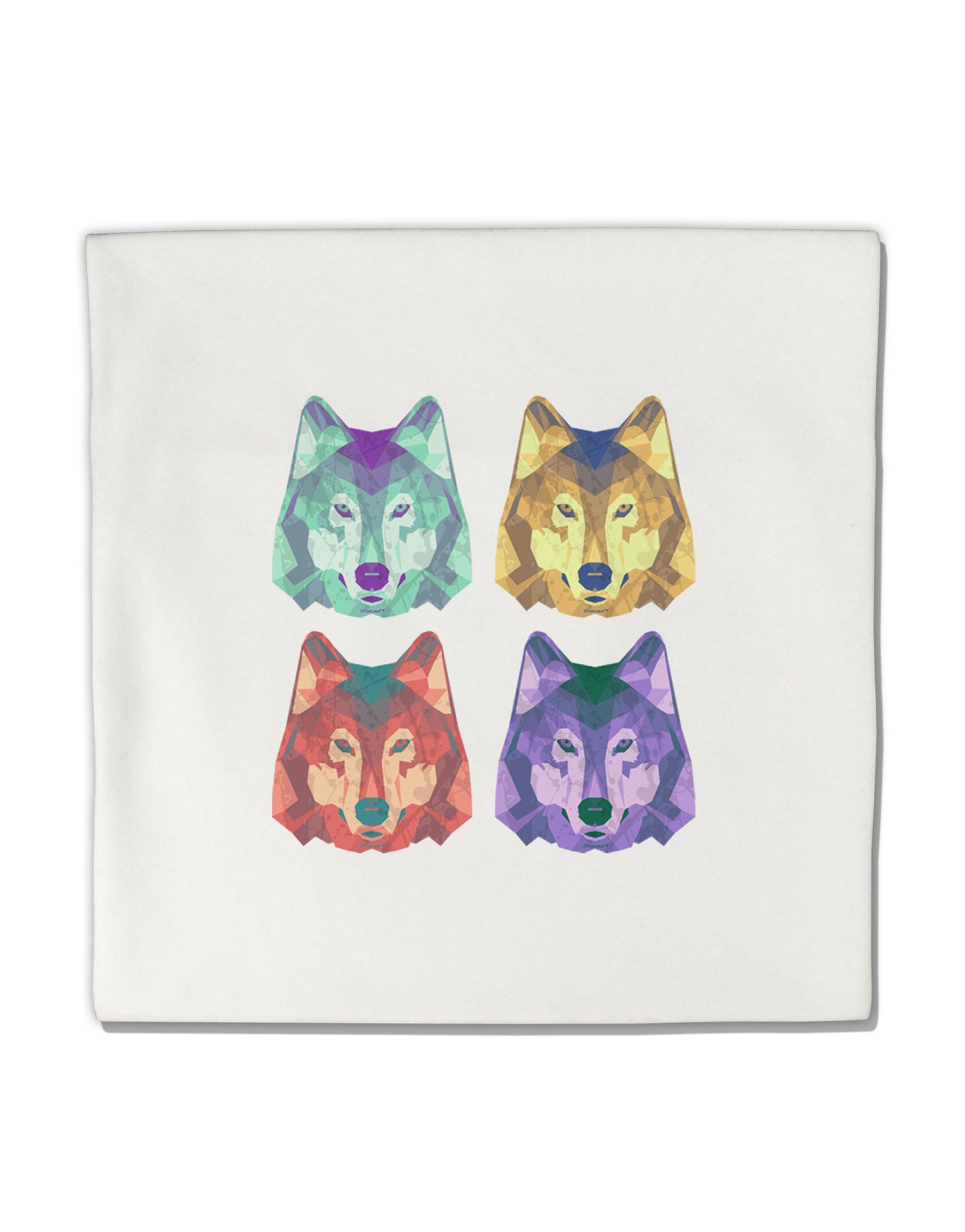 Geometric Wolf Head Pop Art Micro Fleece 14"x14" Pillow Sham by TooLoud-Pillow Sham-TooLoud-White-Davson Sales
