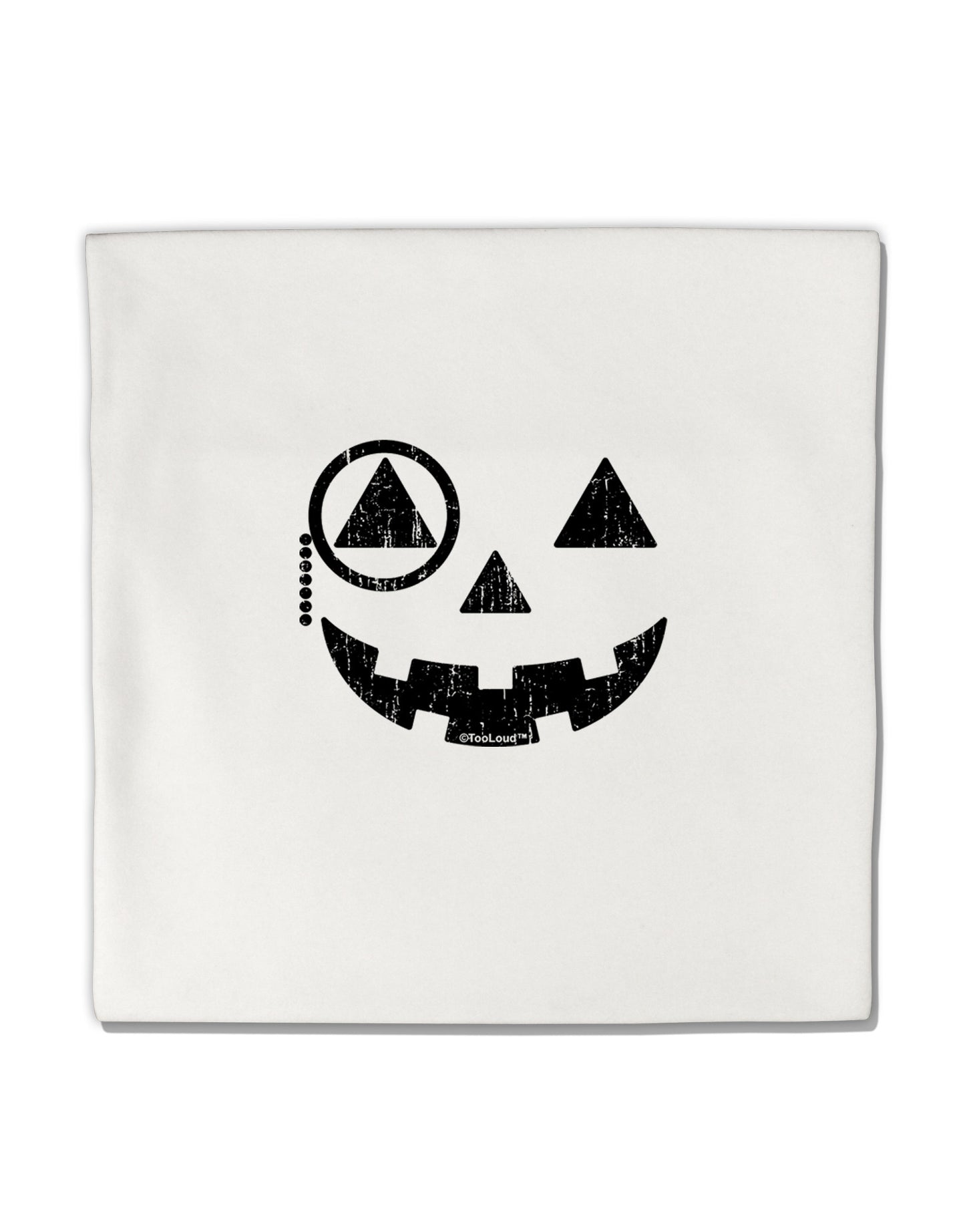 Monocle Jack-o-Lantern Distressed Micro Fleece 14"x14" Pillow Sham-Pillow Sham-TooLoud-White-Davson Sales