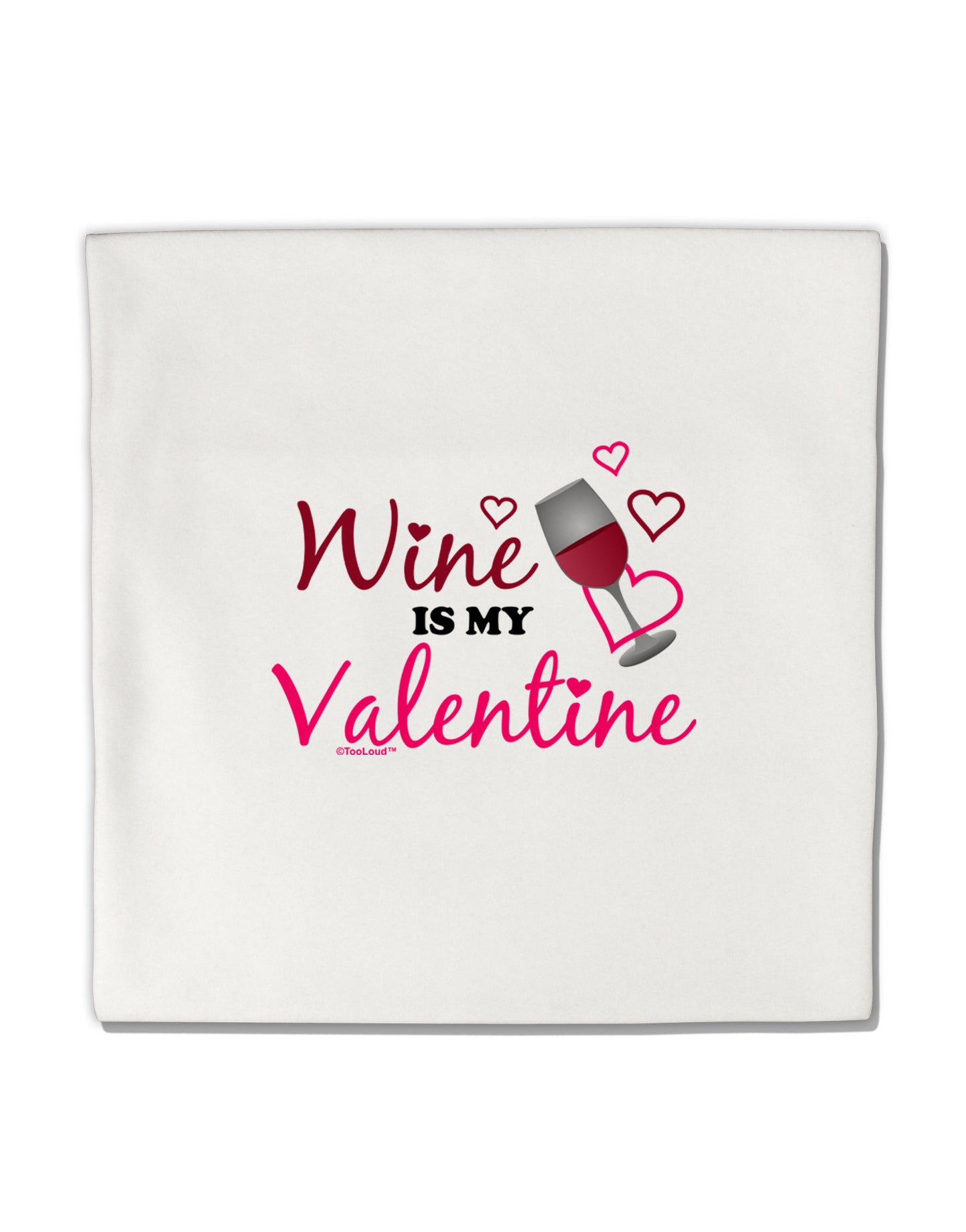 TooLoud Wine Is My Valentine Micro Fleece 14"x14" Pillow Sham-Pillow Sham-TooLoud-White-Davson Sales