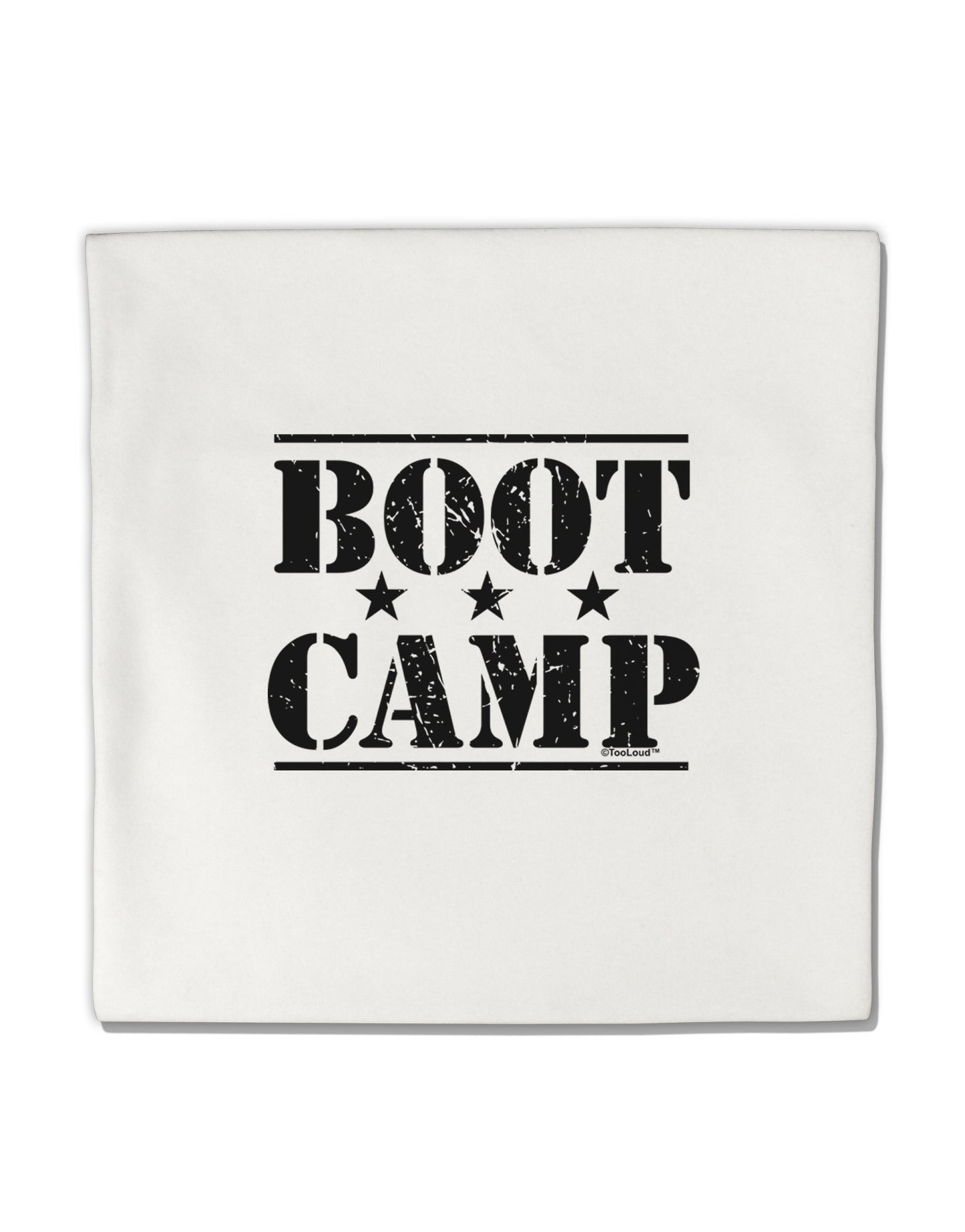Bootcamp Large distressed Text Micro Fleece 14"x14" Pillow Sham-Pillow Sham-TooLoud-White-Davson Sales
