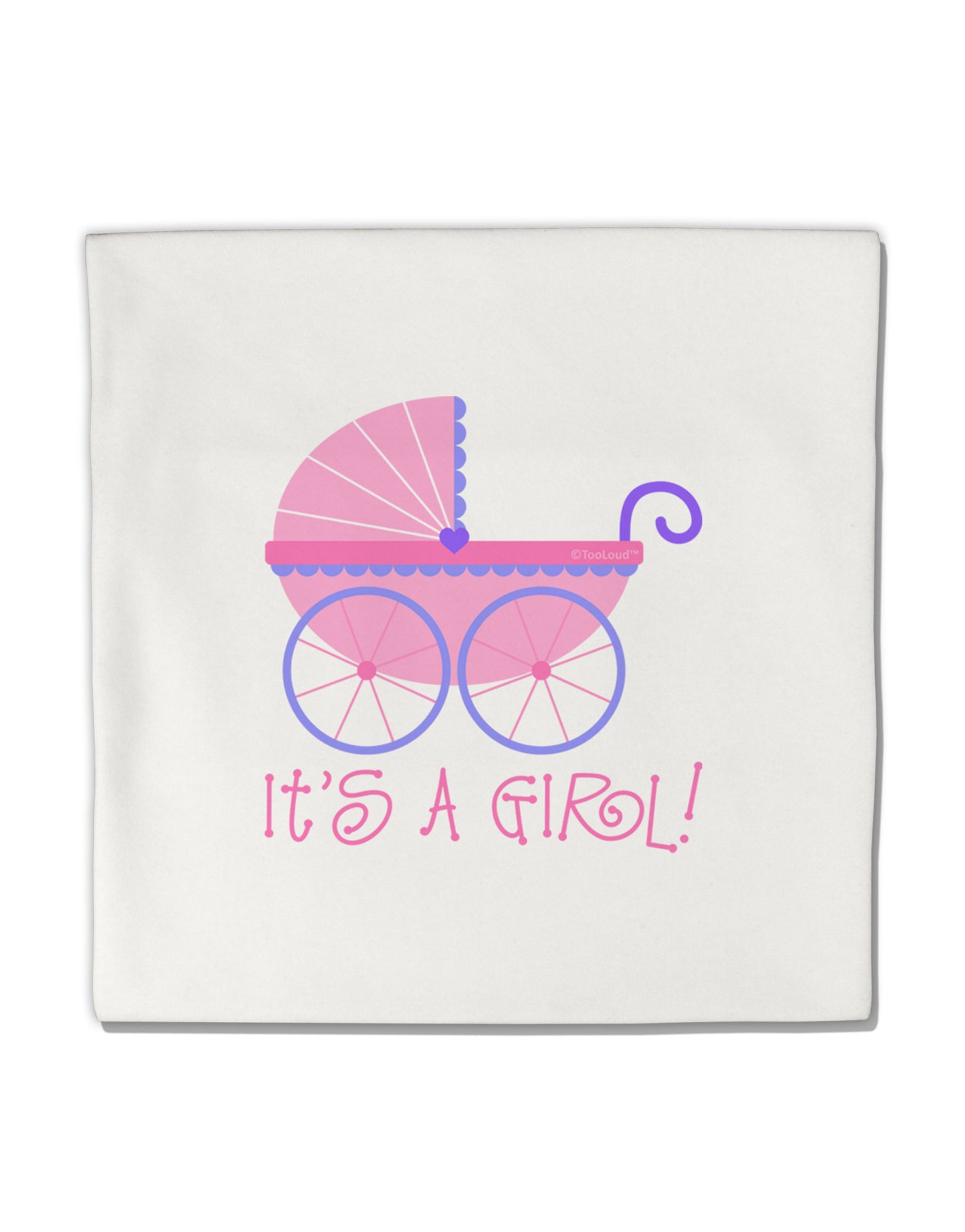It's a Girl - Baby Carriage Micro Fleece 14"x14" Pillow Sham-Pillow Sham-TooLoud-White-Davson Sales