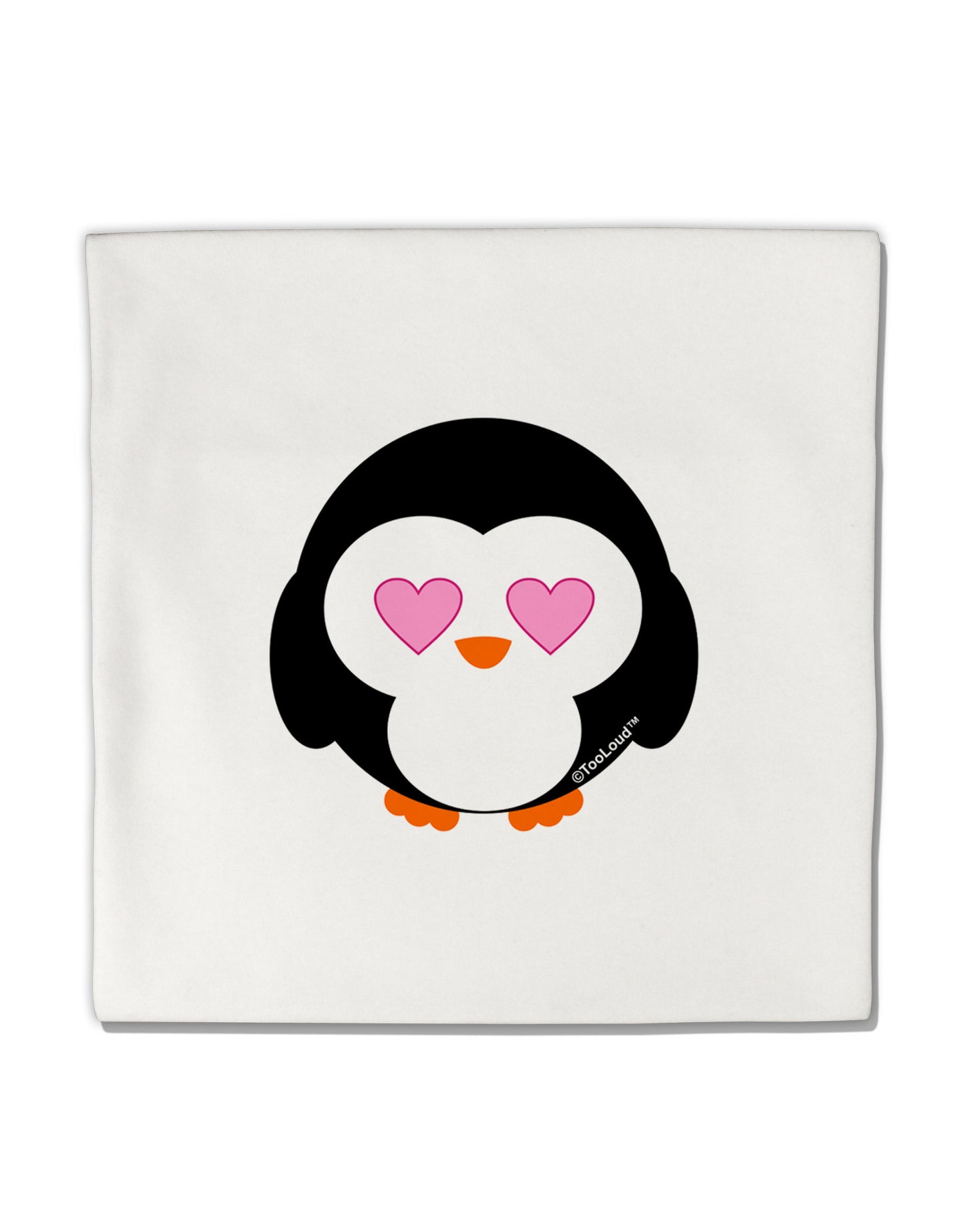Cute Penguin - Heart Eyes Micro Fleece 14"x14" Pillow Sham by TooLoud-Pillow Sham-TooLoud-White-Davson Sales