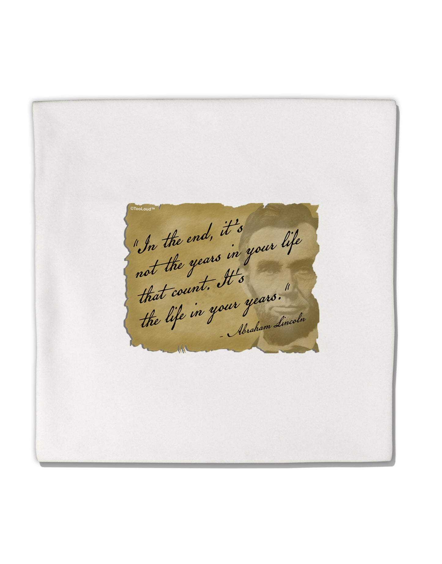The Life In Your Years Lincoln Micro Fleece 14"x14" Pillow Sham by TooLoud-Pillow Sham-TooLoud-White-Davson Sales