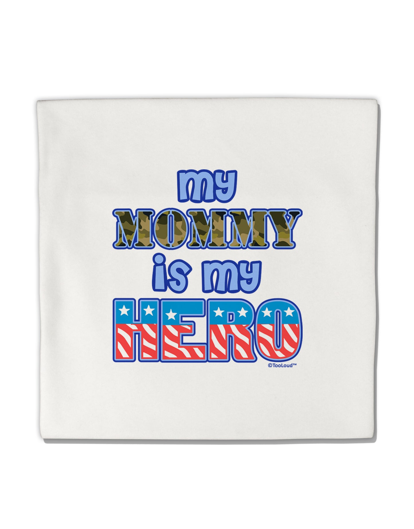My Mommy is My Hero - Armed Forces - Blue Micro Fleece 14"x14" Pillow Sham by TooLoud-Pillow Sham-TooLoud-White-Davson Sales