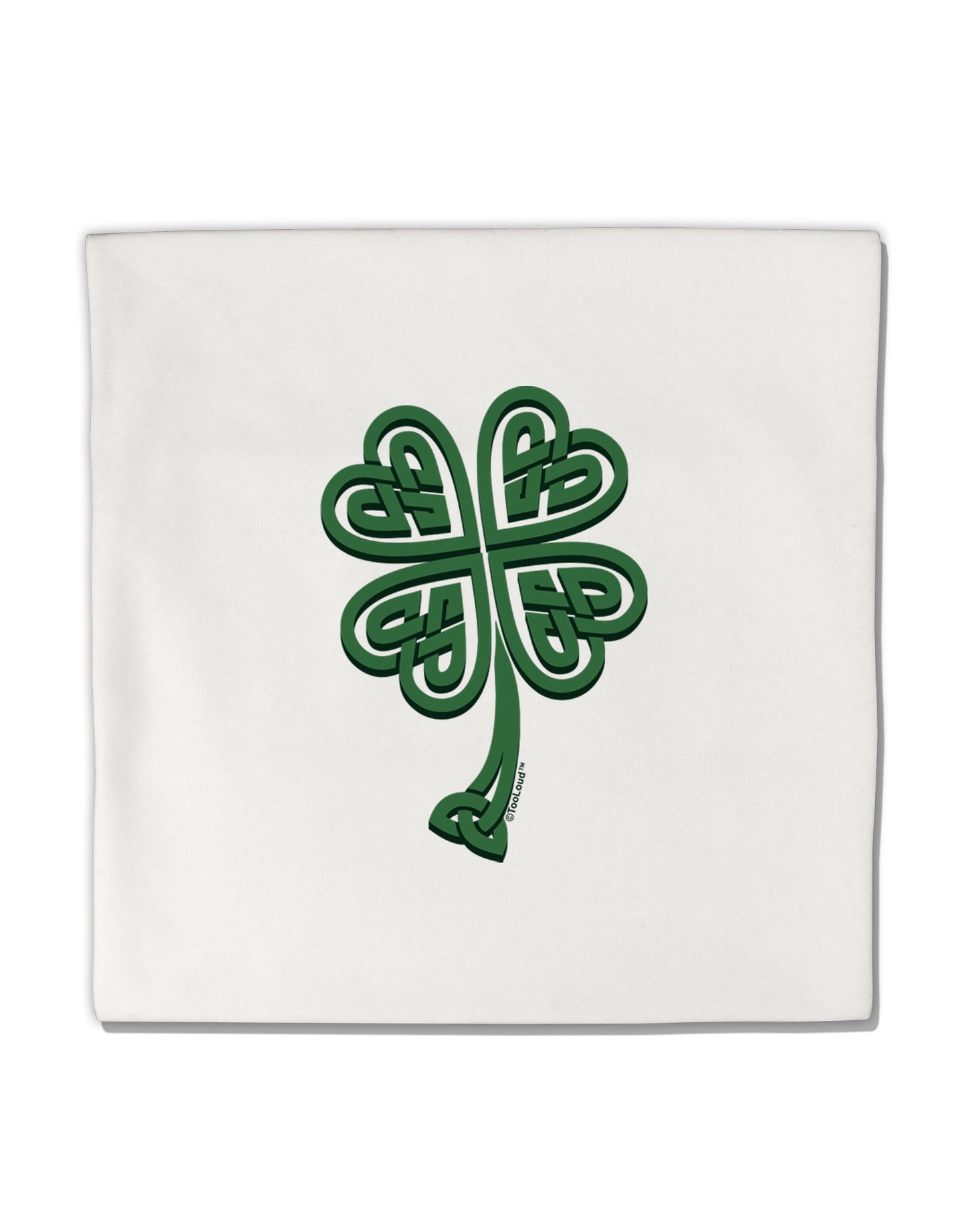 3D Style Celtic Knot 4 Leaf Clover Micro Fleece 14"x14" Pillow Sham-Pillow Sham-TooLoud-White-Davson Sales