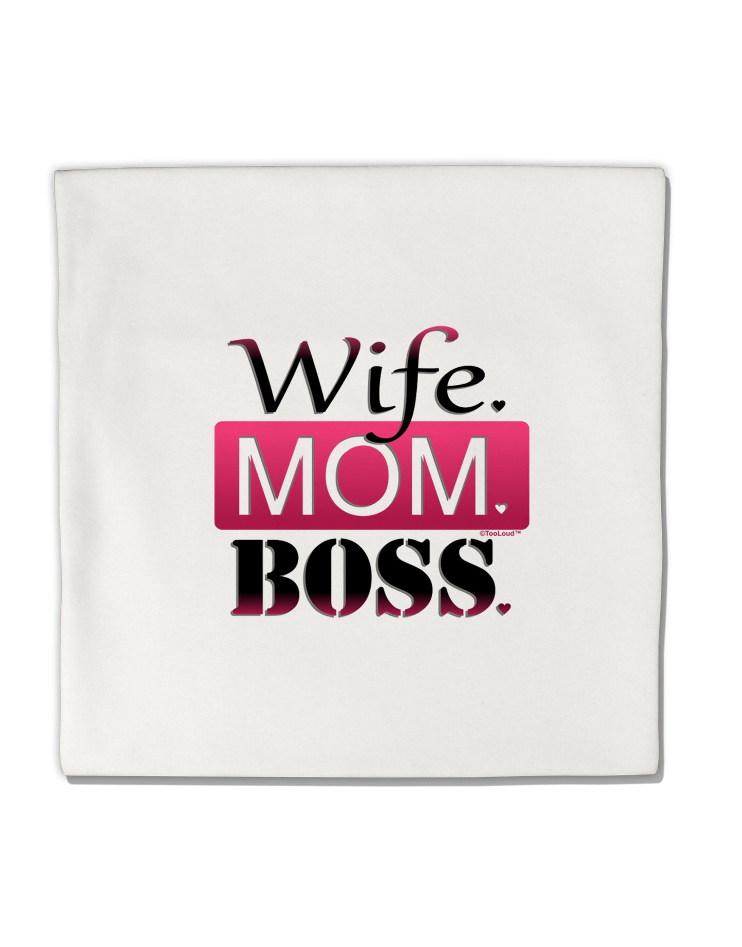 Wife Mom Boss Micro Fleece 14"x14" Pillow Sham-Pillow Sham-TooLoud-White-Davson Sales