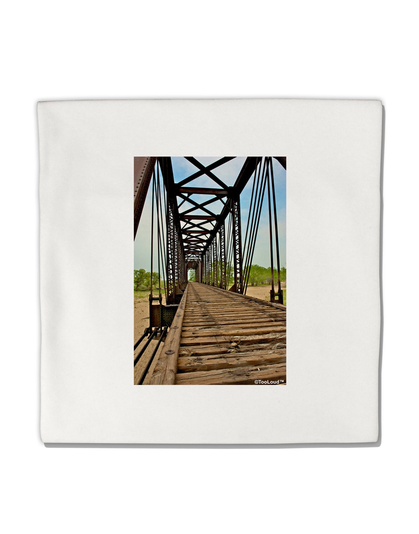 Colorado Landscape Bridge Micro Fleece 14"x14" Pillow Sham-Pillow Sham-TooLoud-White-Davson Sales