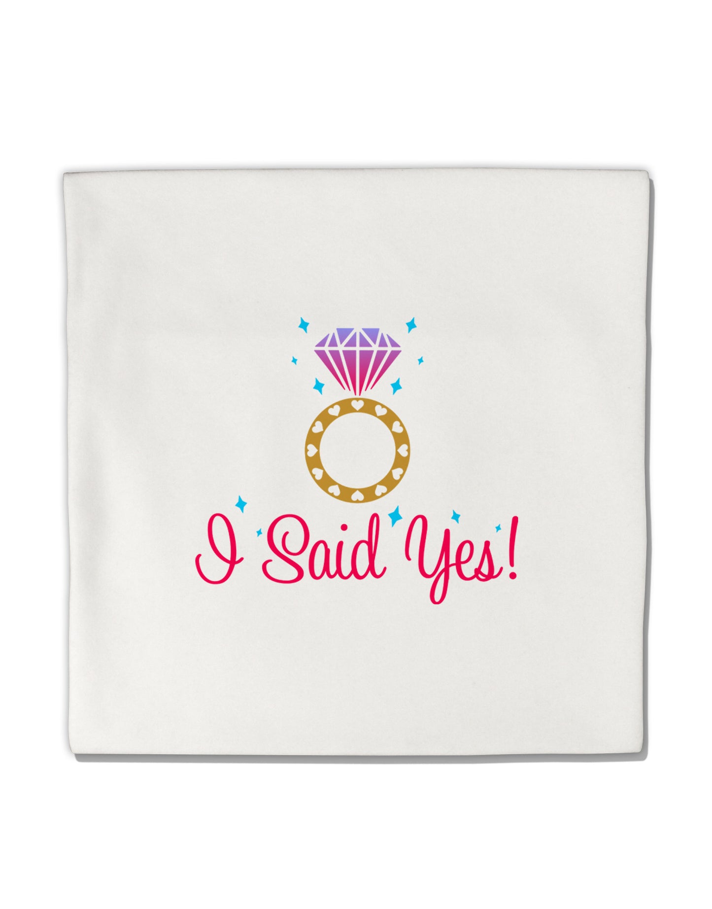 I Said Yes - Diamond Ring - Color Micro Fleece 14"x14" Pillow Sham-Pillow Sham-TooLoud-White-Davson Sales