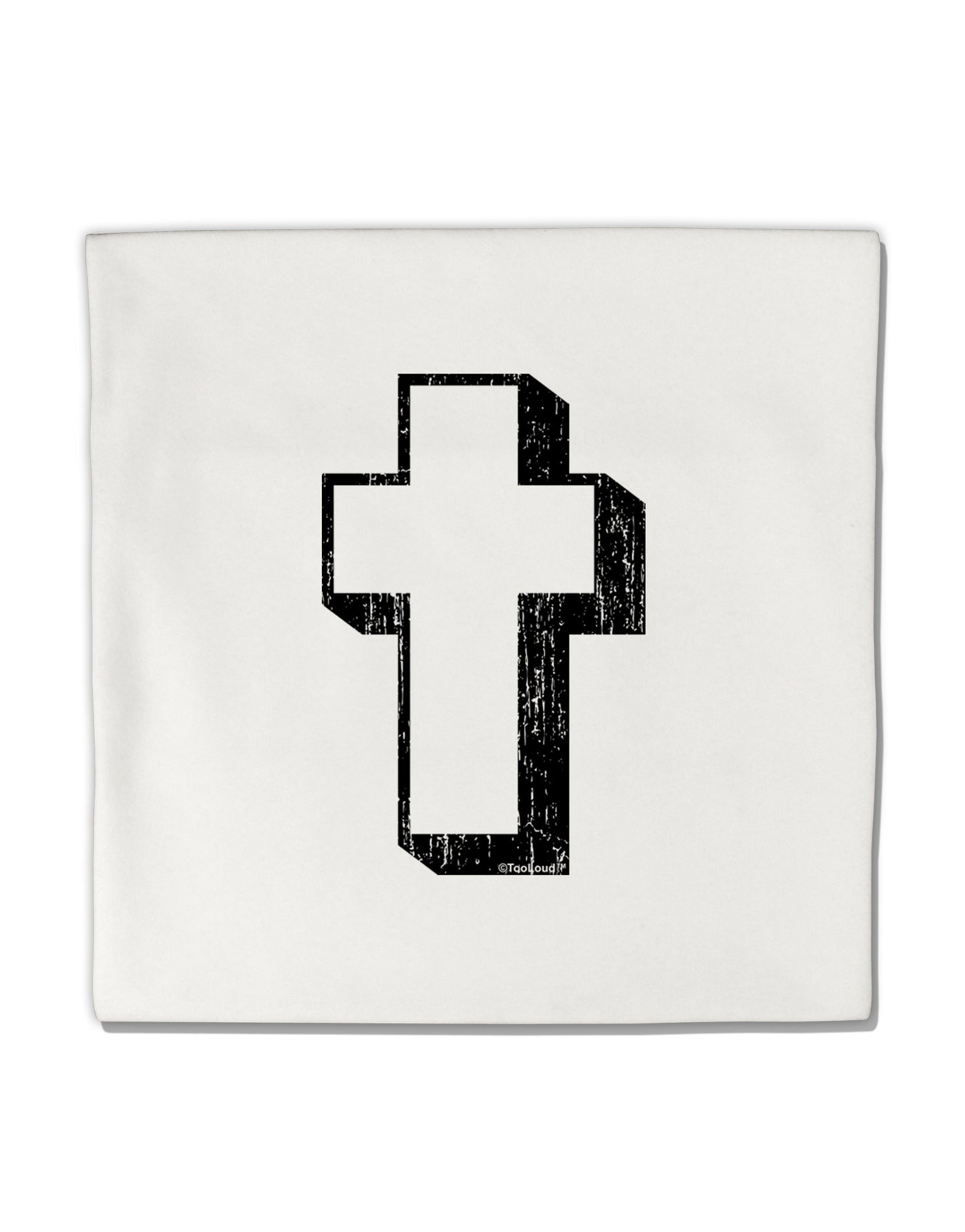 Simple Cross Design Black Distressed Micro Fleece 14"x14" Pillow Sham by TooLoud-Pillow Sham-TooLoud-White-Davson Sales