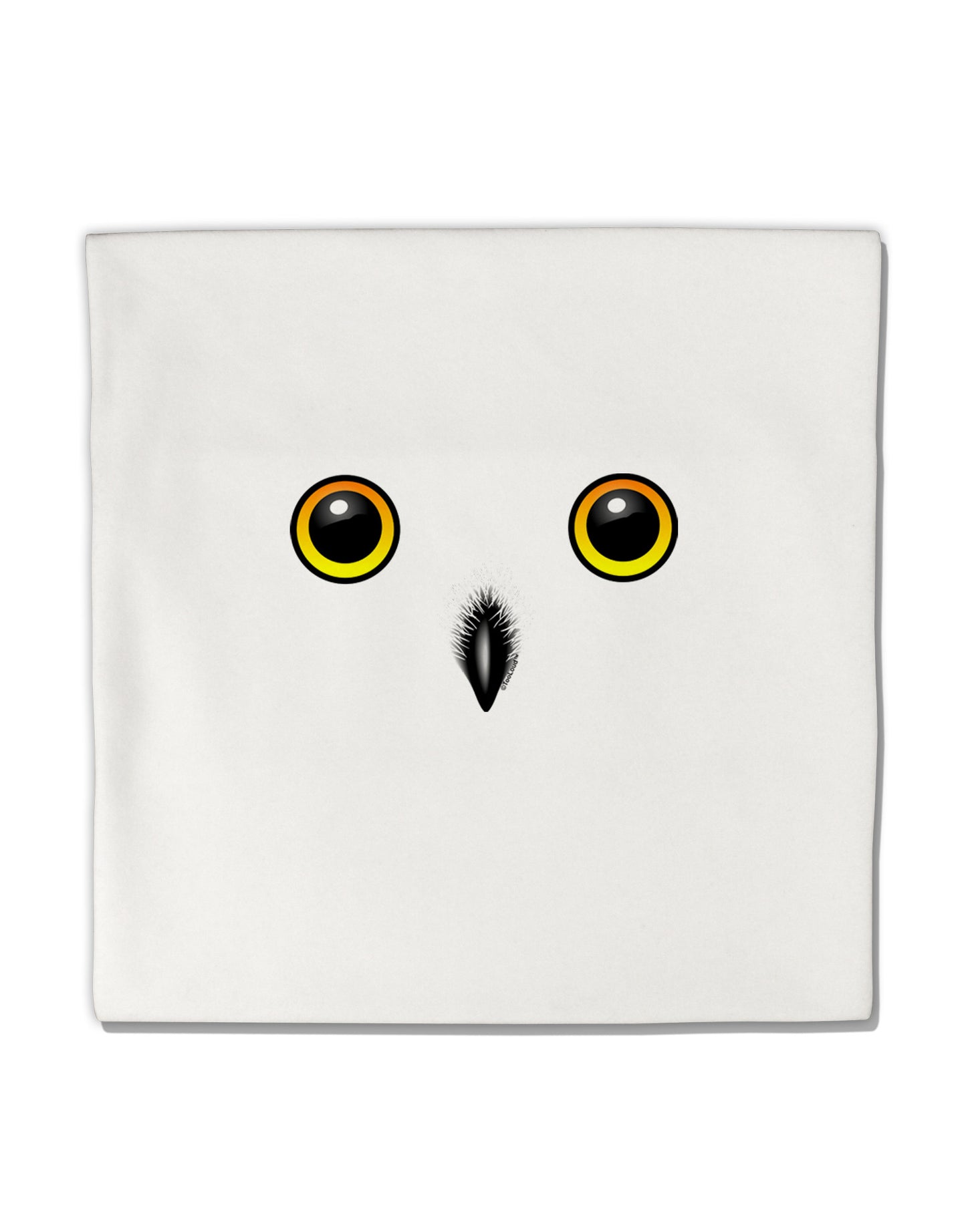 Cute Snowy Owl Face Micro Fleece 14"x14" Pillow Sham-Pillow Sham-TooLoud-White-Davson Sales